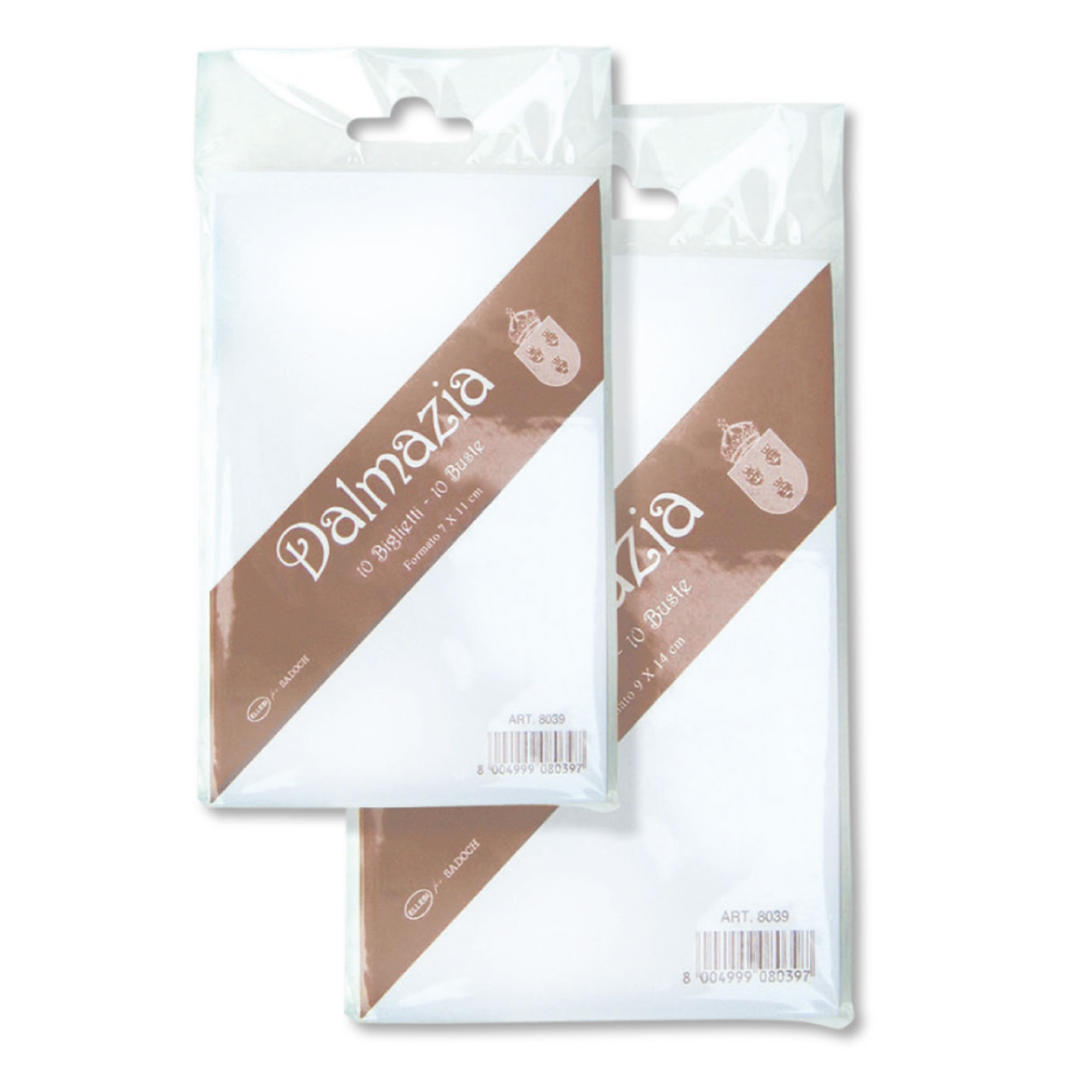 Taschetta 10 biglietti + 10 buste - Dalmazia - 7,5 x 11,2 cm - bianco - Rex Sadoch