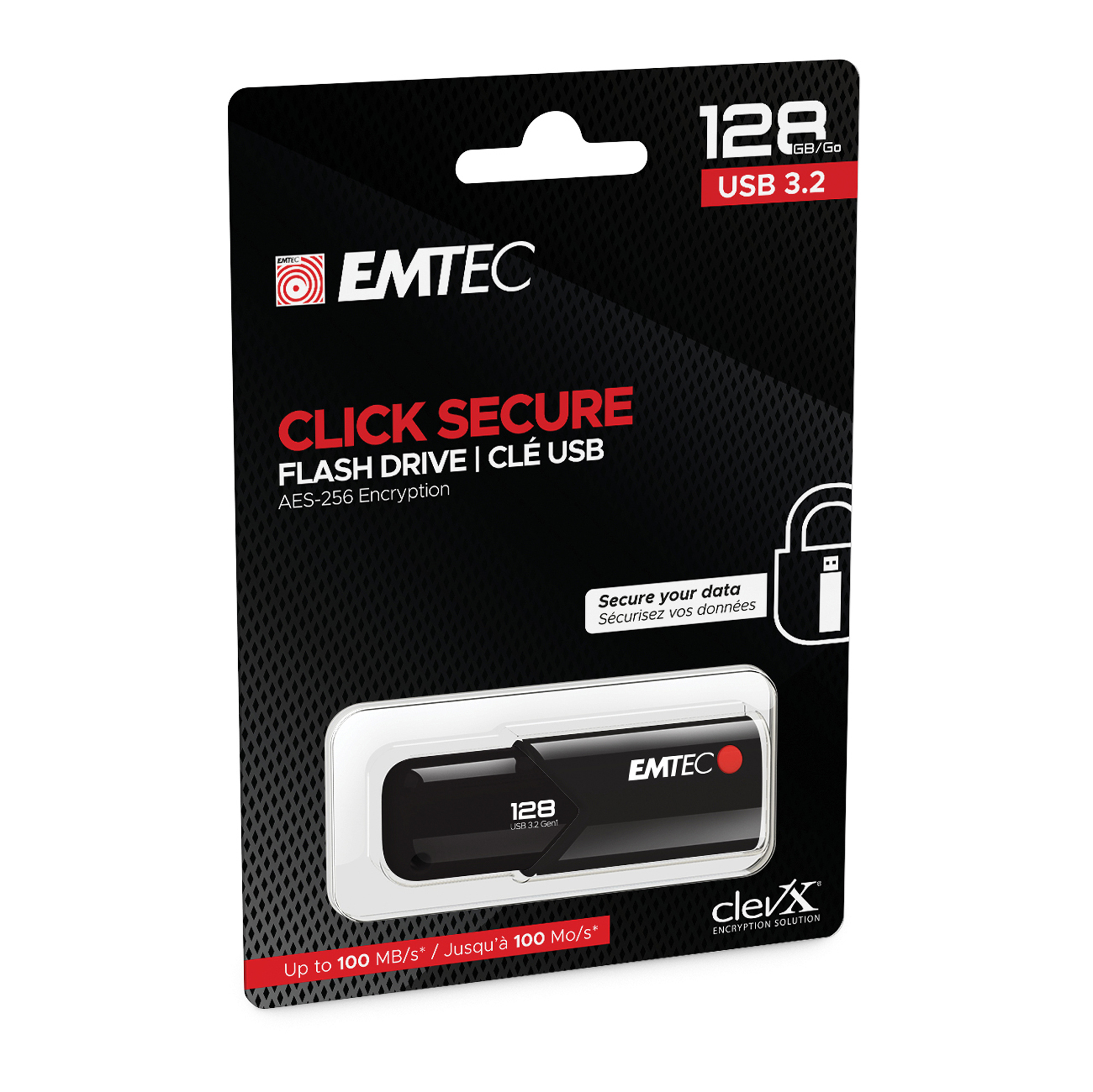 Emtec - Memoria USB B120 Click&Secure - ECMMD128GB123 - 128 GB