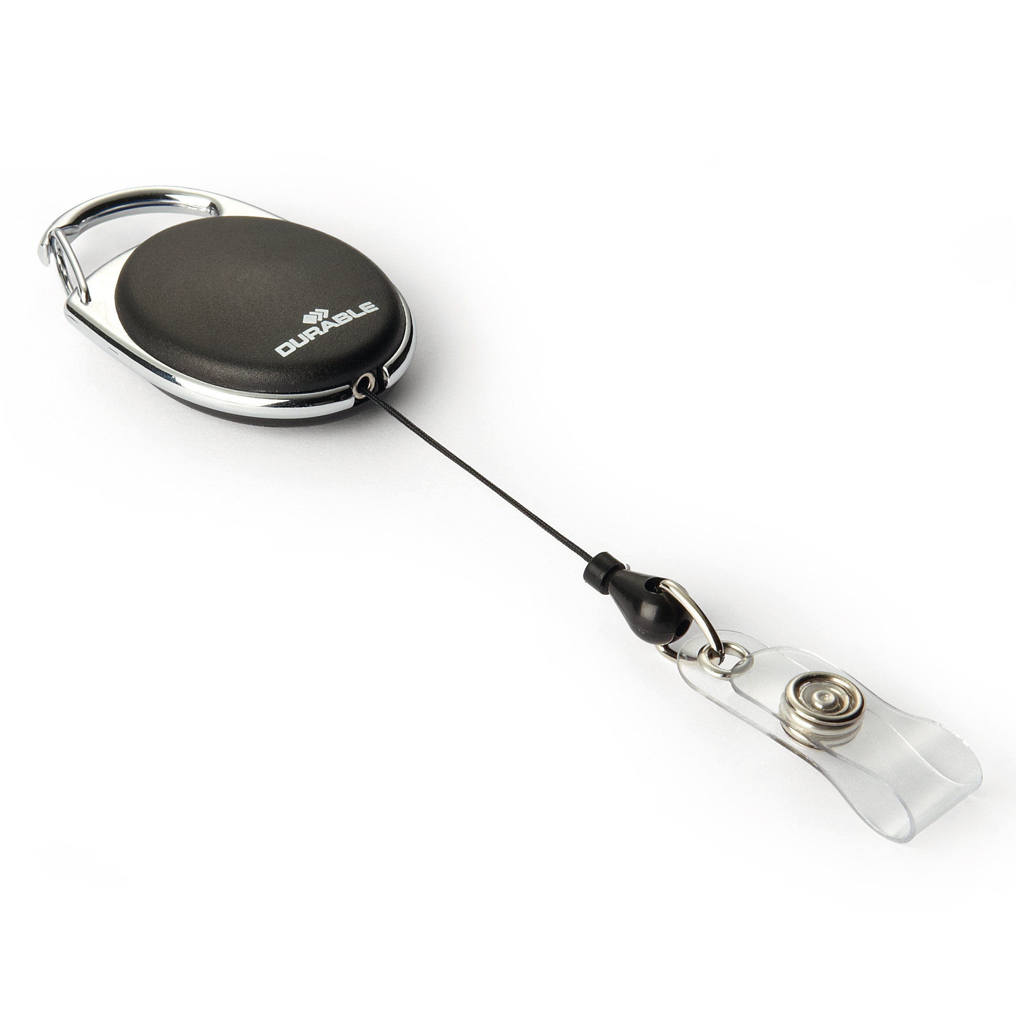 Chiocciola YO-YO Style per portabadge - nero - filo retrattile 80 cm - Durable - conf. 10 pezzi