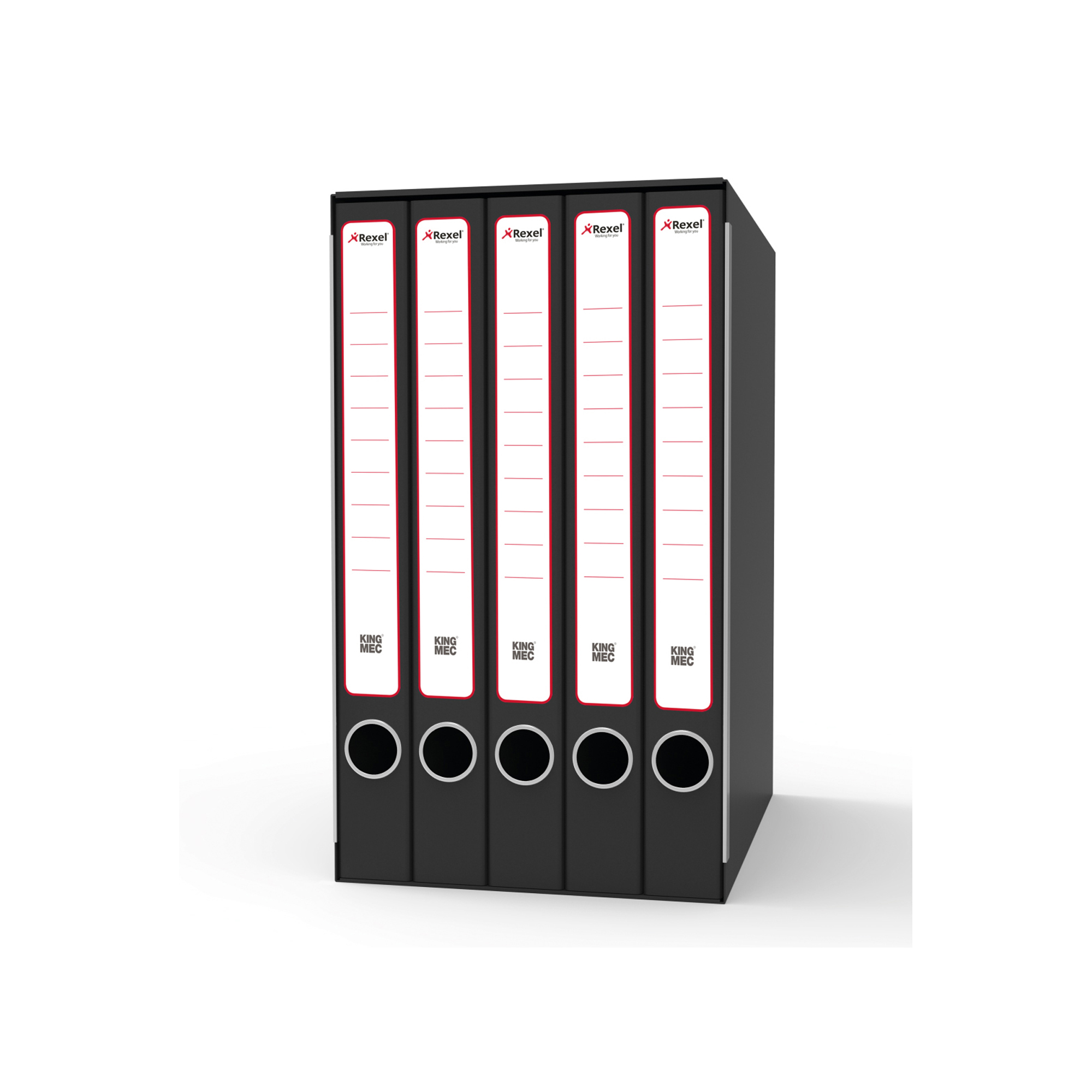 Gruppo registratori Sestetto - 23 x 33 cm - con 6 cartelle ad anelli - dorso 23 cm - grigio - Rexel