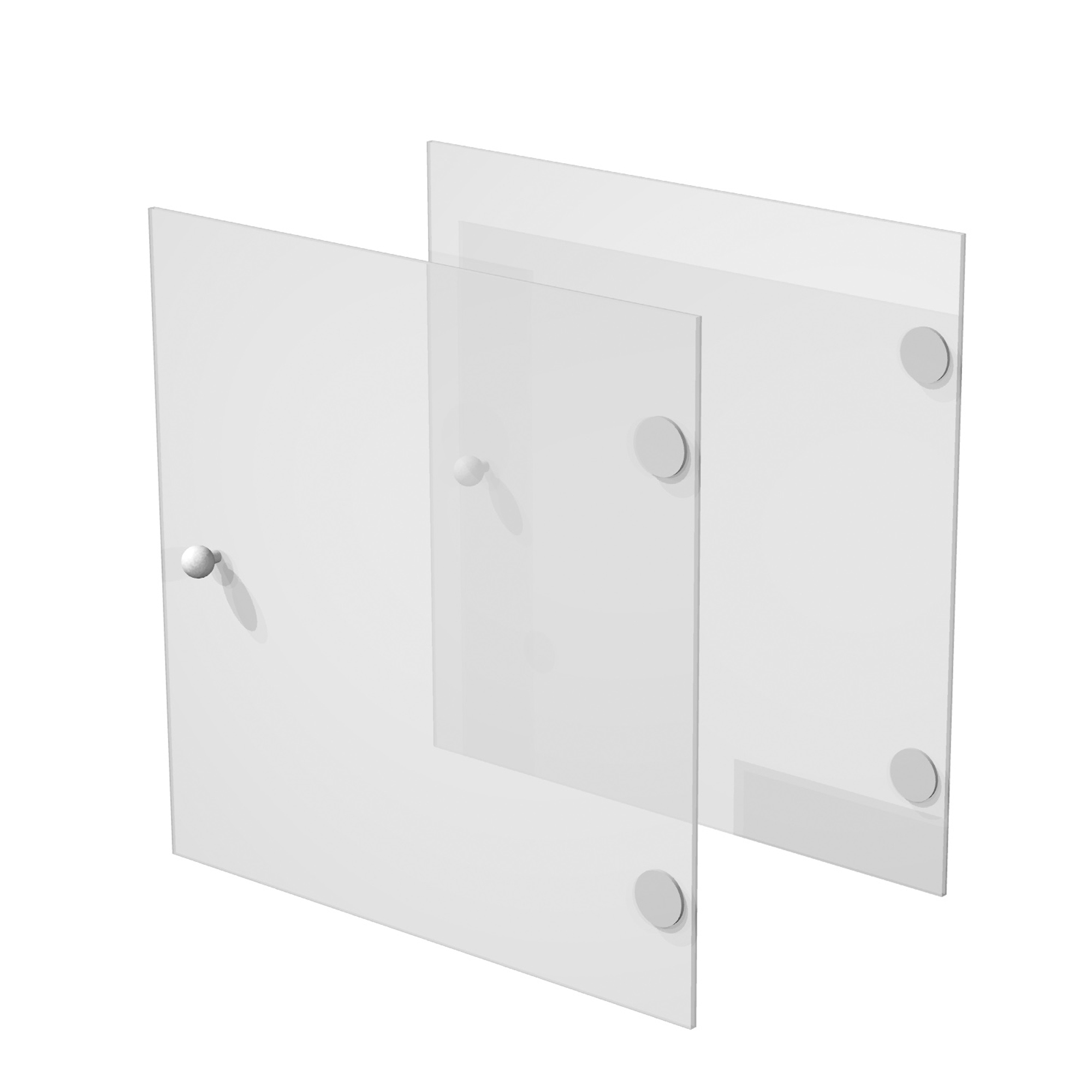 Coppia ante Rainbow - 32,2x32,1 cm - per libreria - in vetro satinato