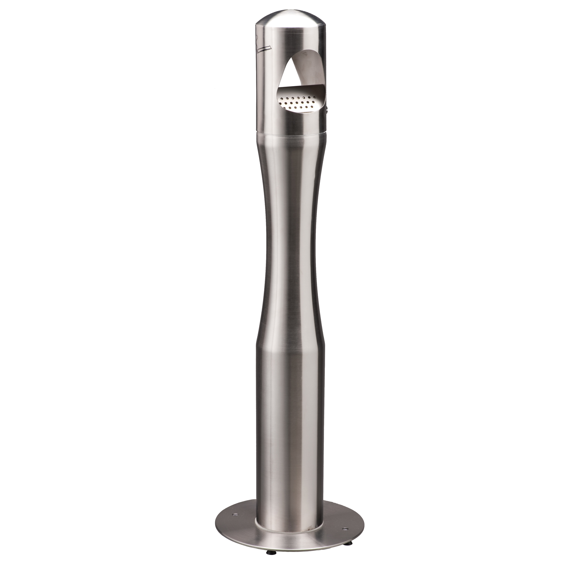 Posacenere da terra - a colonna - diametro 13 cm - H 108 cm - base 29 cm - inox silver - Medial