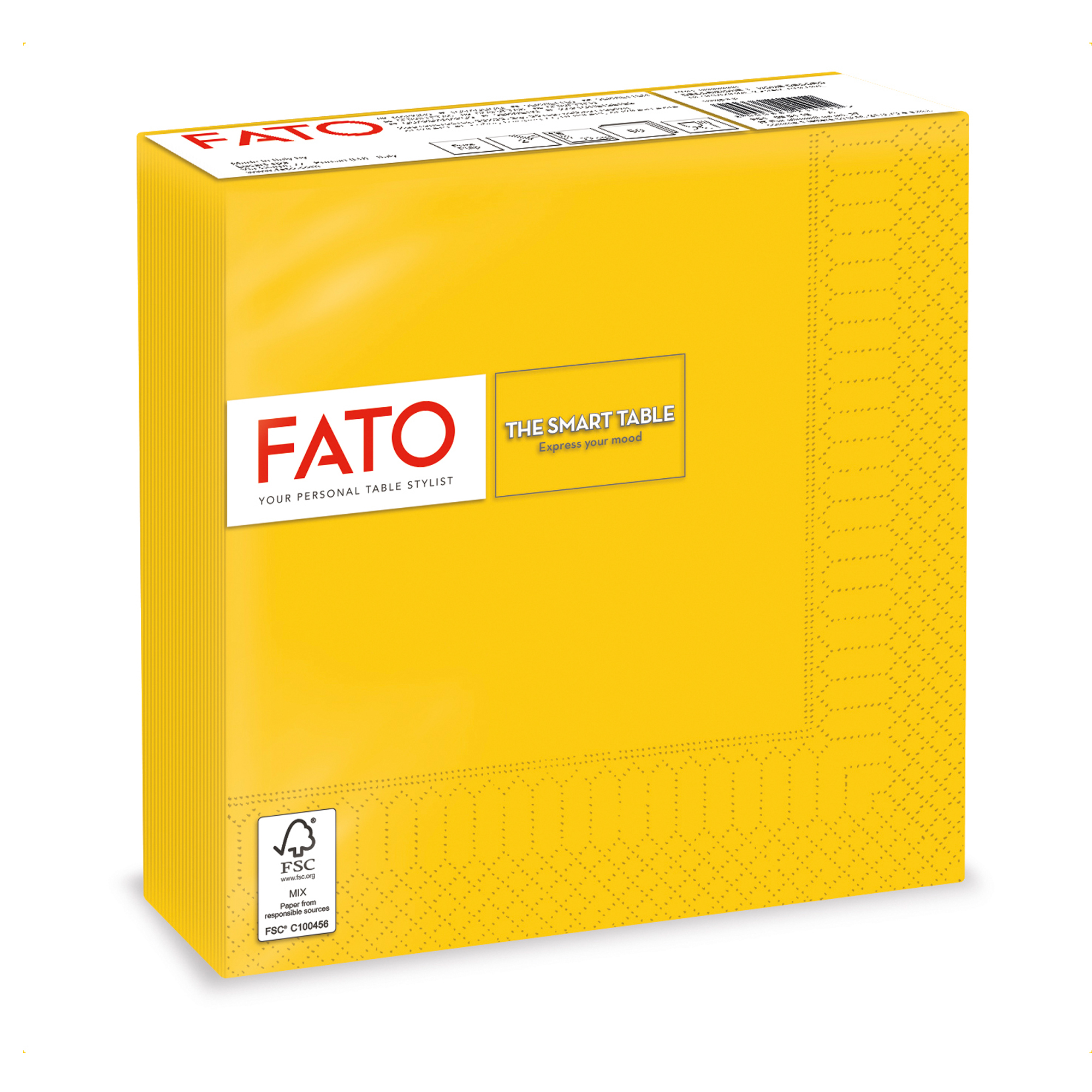 Tovagliolo - carta - 33 x 33 cm - 2 veli - giallo - Fato - conf. 50 pezzi