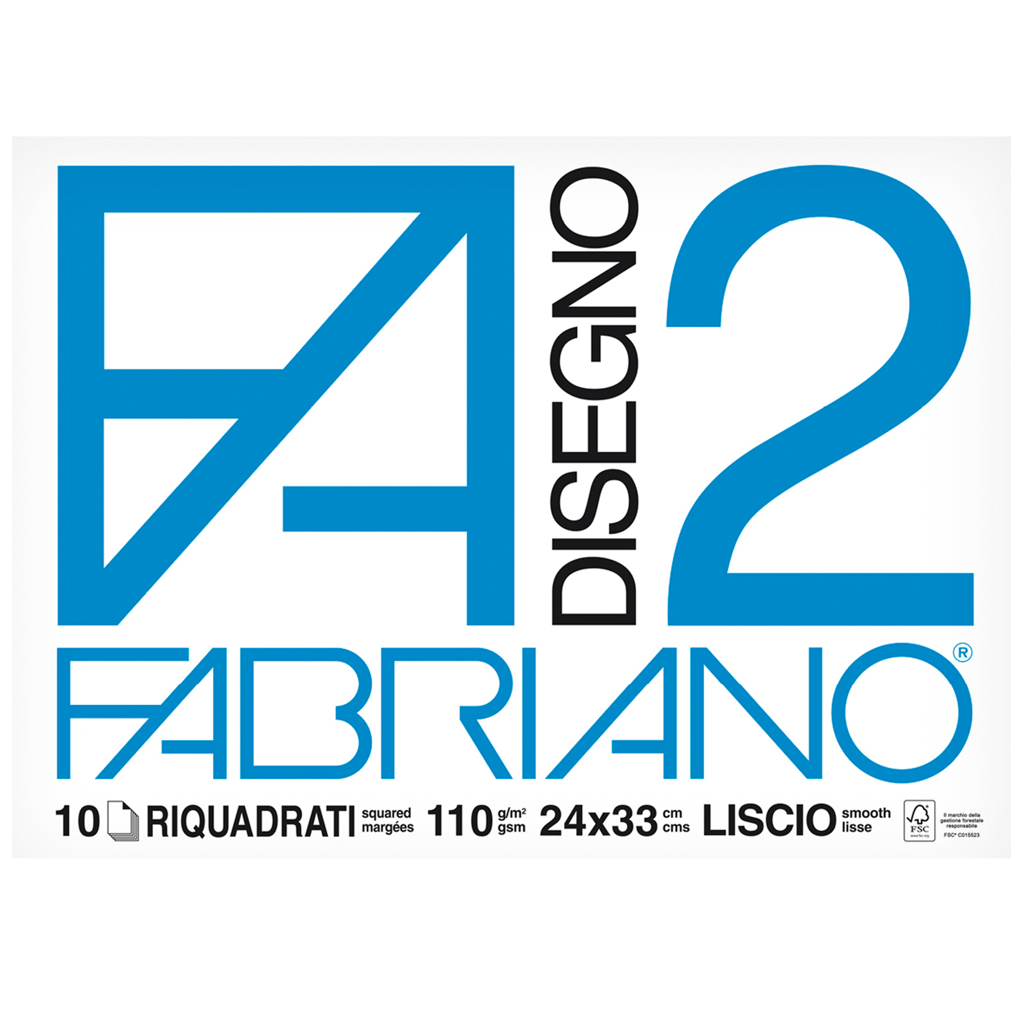 Album F2 - 24 x 33 cm - 10 fogli - 110 gr - liscio squadrato - punto metallo - Fabriano