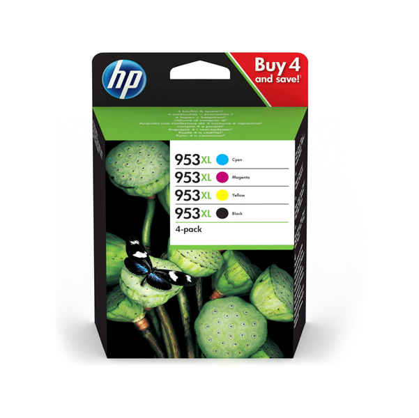 HP - cartucce - 3HZ52AE - ciano, magenta, giallo, nero, n. 953XL, alta capacità - multipack