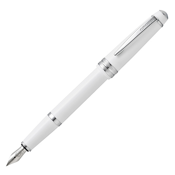 Penna stilografica Bailey Light - punta M - fusto bianco/cromo - Cross
