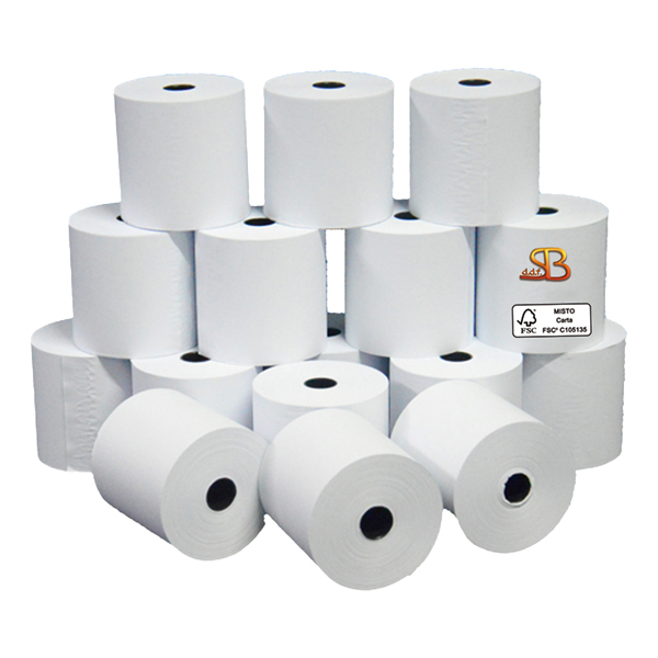 Rotolo per calcolatrice - 57 mm x 35 m - 60 gr - diametro esterno 60 mm - anima 12 mm - carta neutra - Sabacart - blister 10 pezzi