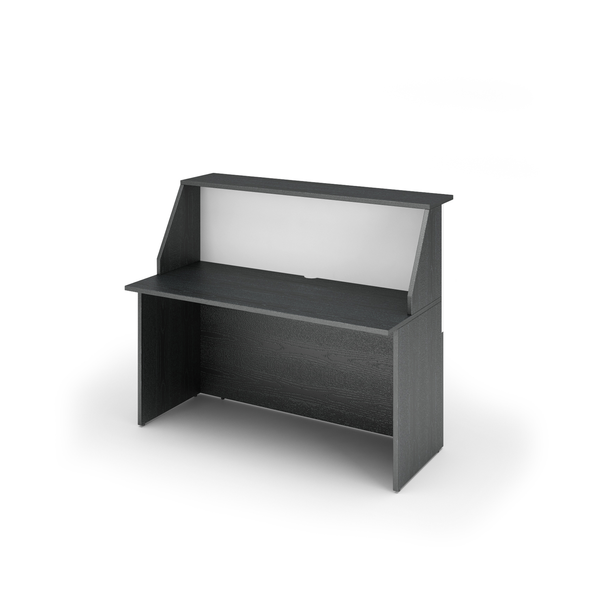 Modulo Prestige reception sopralzo/desktop - 140 x 76,1 x 117 cm - nero venato/bianco