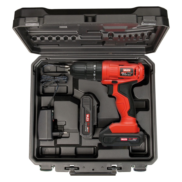 Trapano avvitatore  M-TAP1 18 K1 - con percussione - in valigetta - a batteria al litio - 18 V - Valex