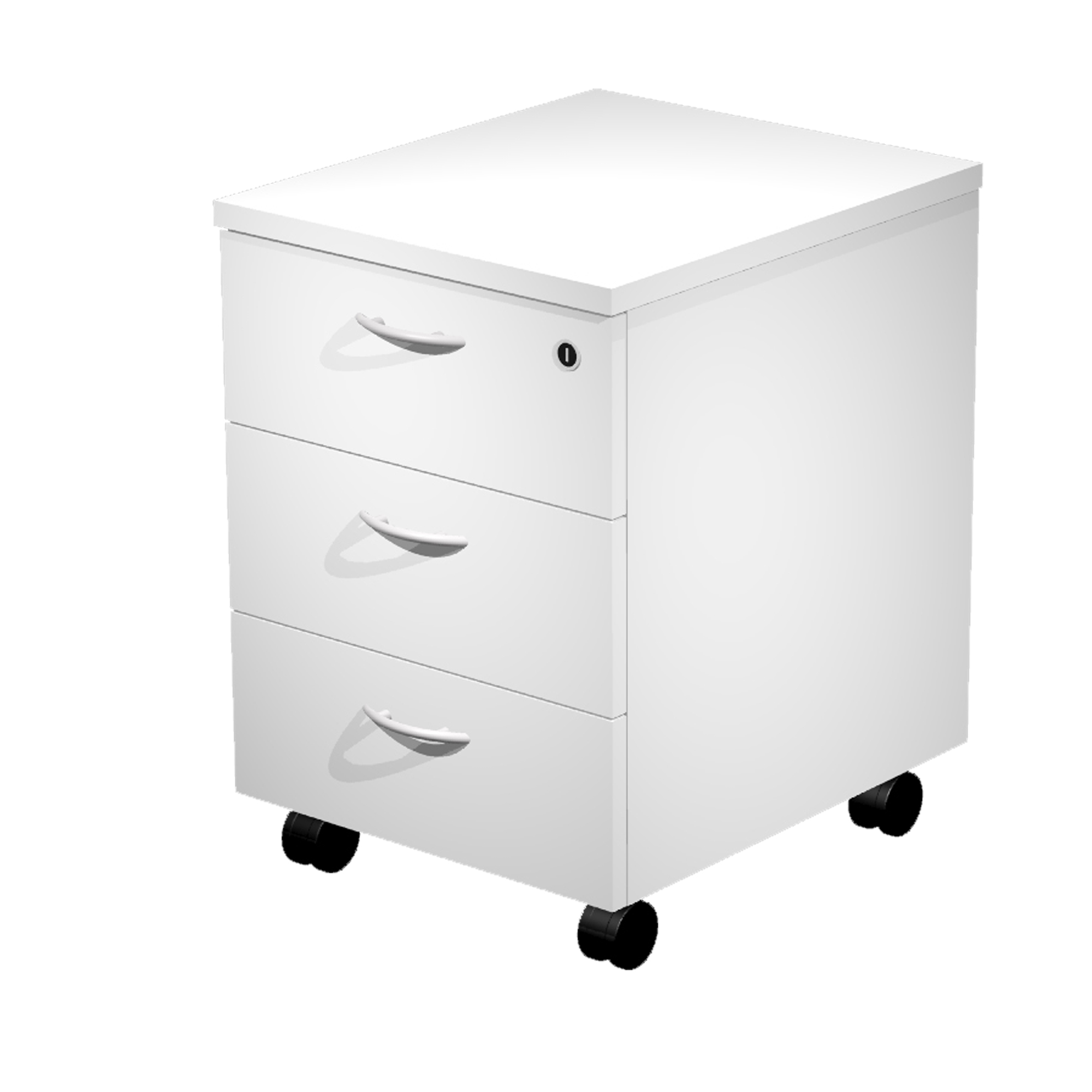 Cassettiera Easy - 3 cassetti - con ruote - 41,8 x 52 x 59,5 cm - bianco