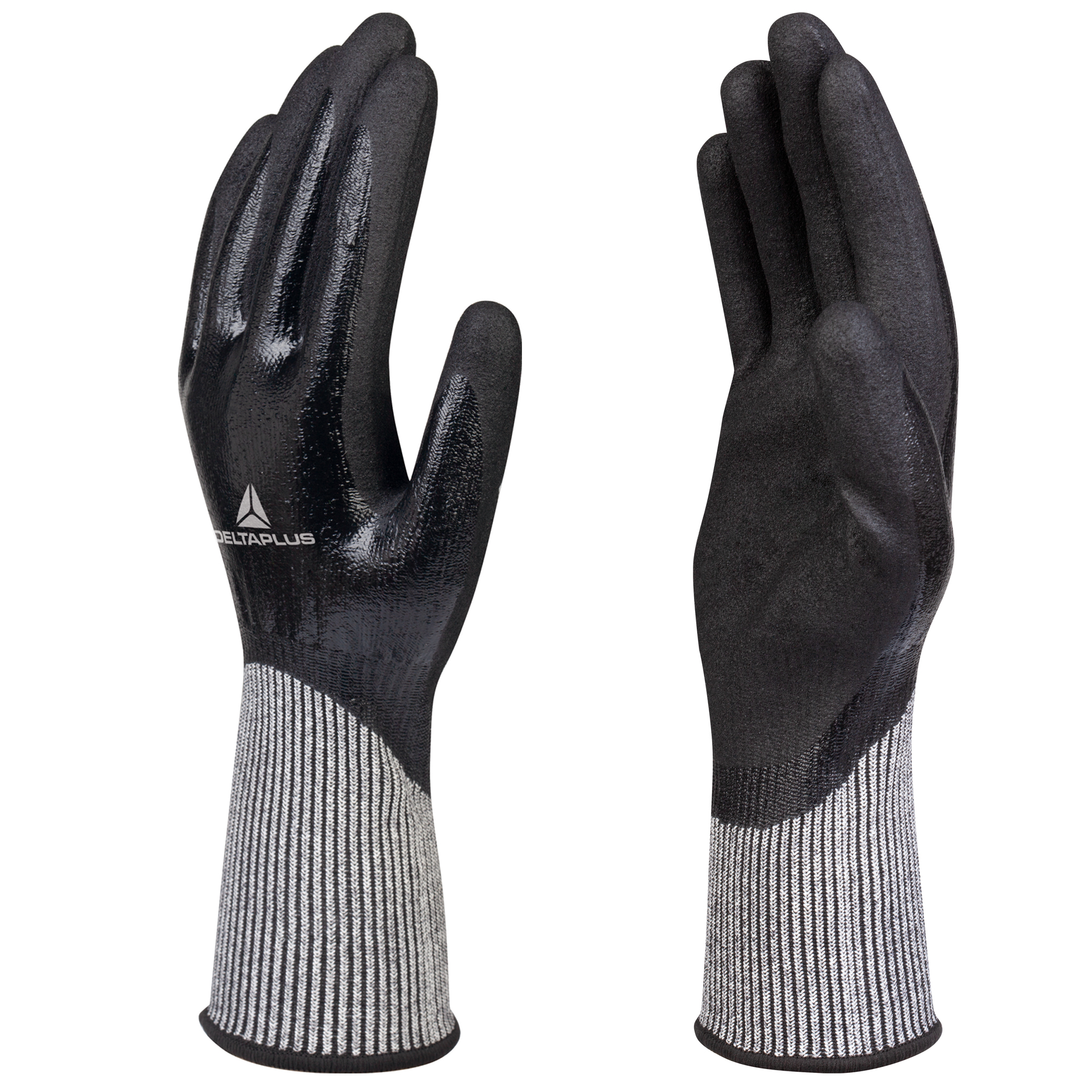 Guanti antitaglio Venicut D04 - maglia deltanocut - palmo in doppio nitrile - taglia 10 - nero - Deltaplus