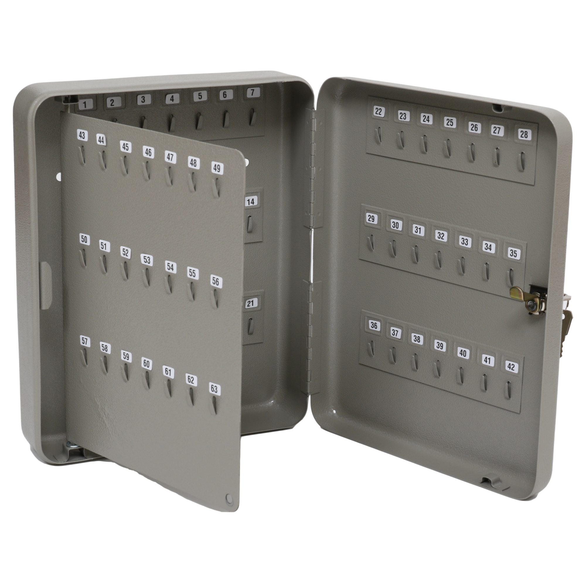 Cassetta portachiavi da muro - 30 x 24 x 7 cm - 84 posti - grigio antracite - Metalplus