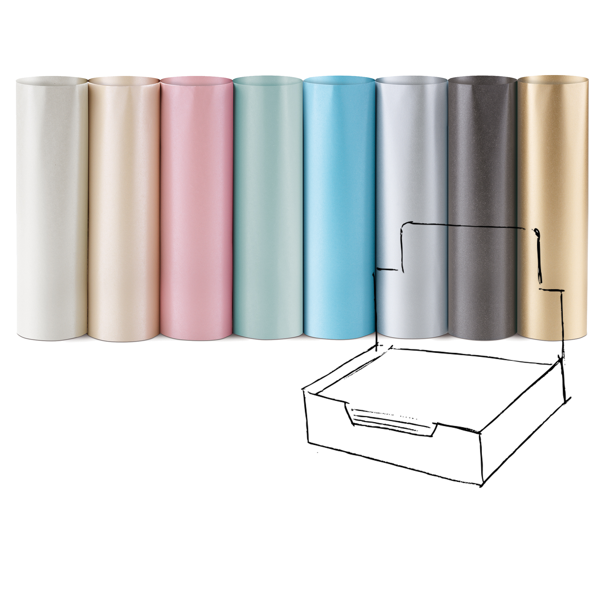 Carta regalo Perlage - 70 x 100 cm - 100 fogli - colori assortiti - Rex Sadoch