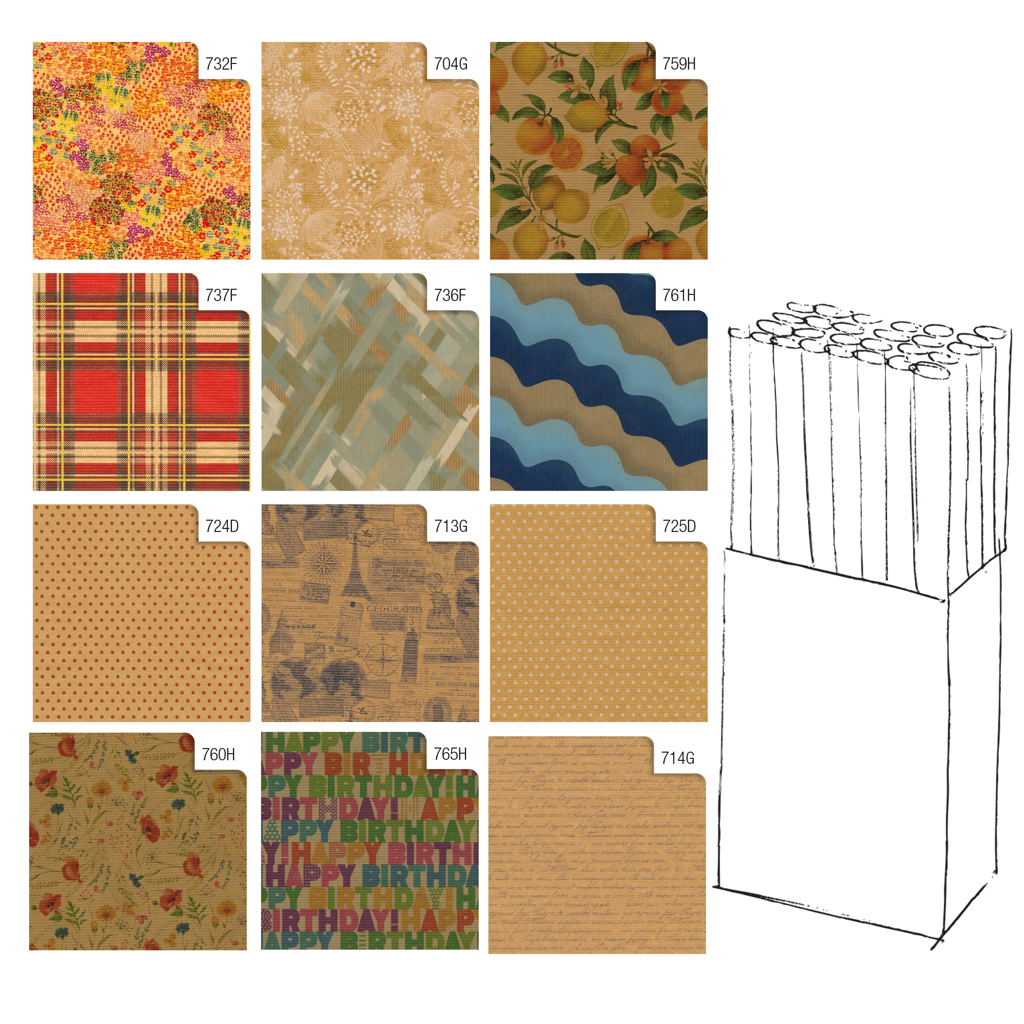 Rotolo carta regalo Kraft - 2 x 0,70 m - Rex Sadoch