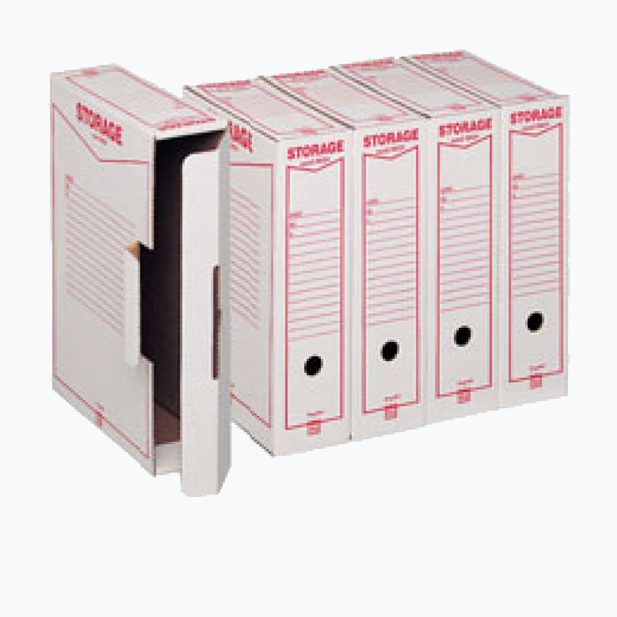 Scatola archivio Storage - A4 - 8,5 x 31,5 x 22,3 cm - bianco e rosso - Esselte Dox