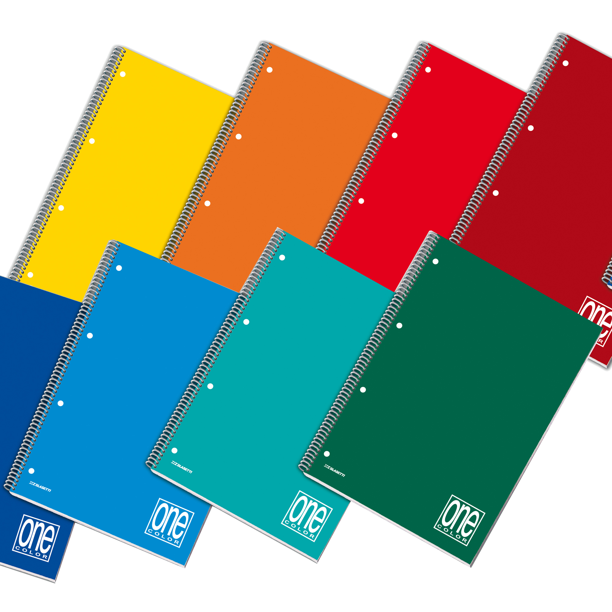 Maxiquaderno One Color - A4+ - 4mm - 140 fogli - 70gr -  c/fori  - spiralato - Blasetti