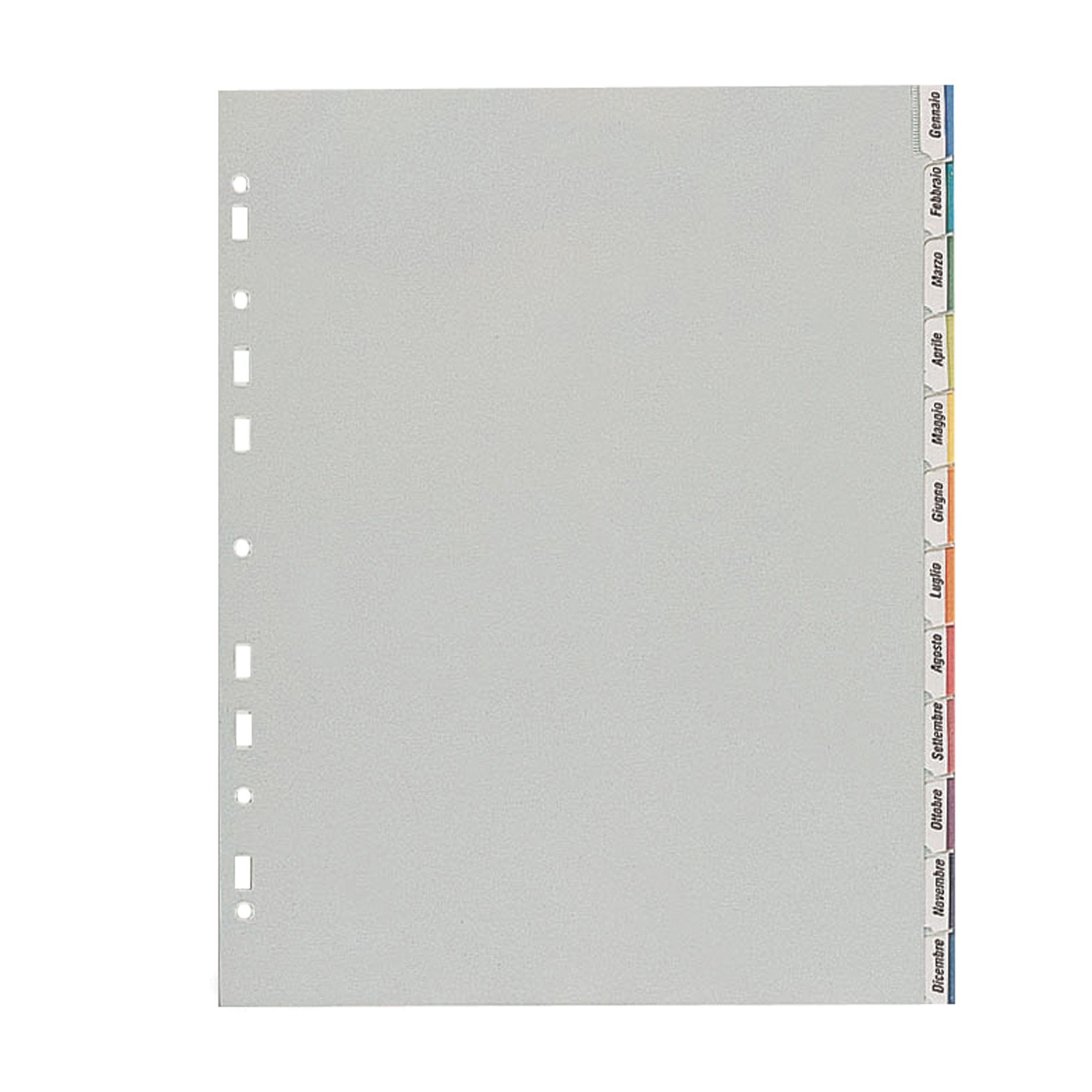 Separatore - 12 tacche personalizzabili - PP - 22x30 cm - grigio - Favorit