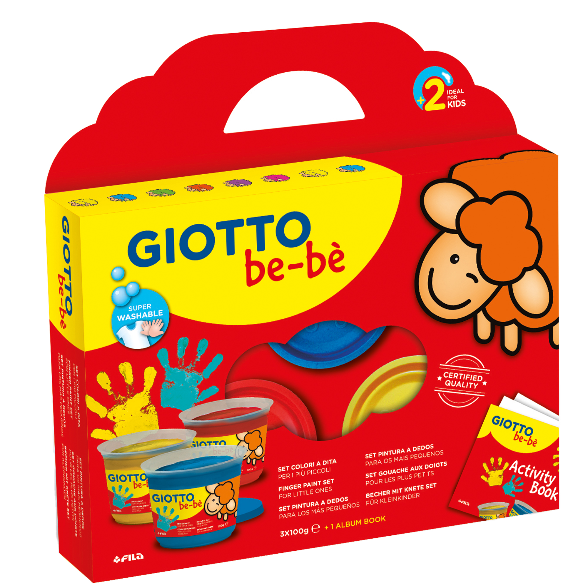 Supercolori a dita - 100 ml  - rosso, blu, giallo - Giotto - conf. 3 pezzi