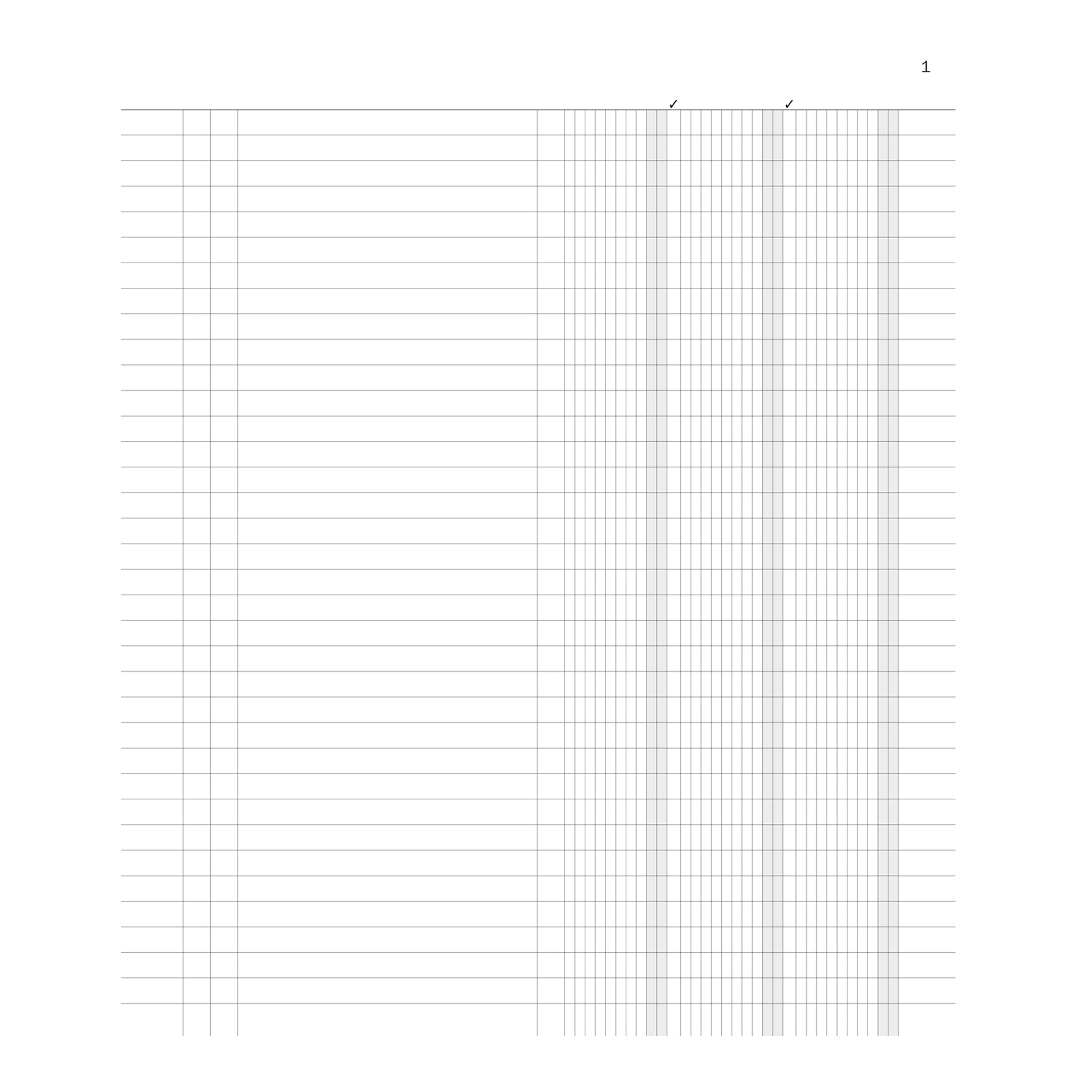 Registro inventari a 3 colonne - 96 pagine - 31 x 24,5 cm - DU135100000 - Data Ufficio