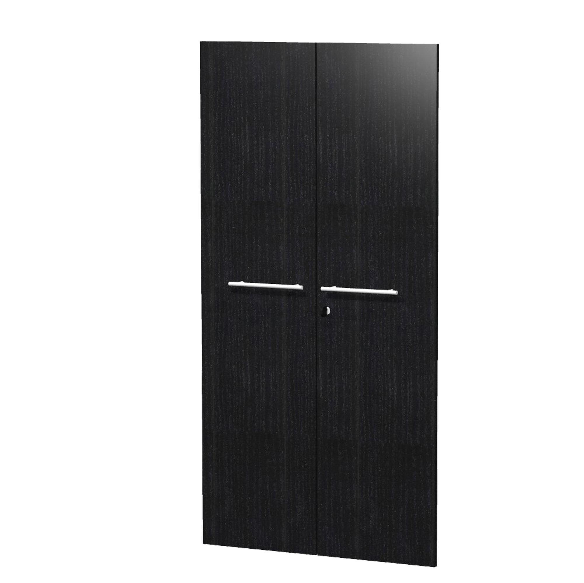 Coppia ante Prestige - per mobile medio/alto - con serratura - 80 x 153,8cm - spessore 18 mm - melaminico - nero venato