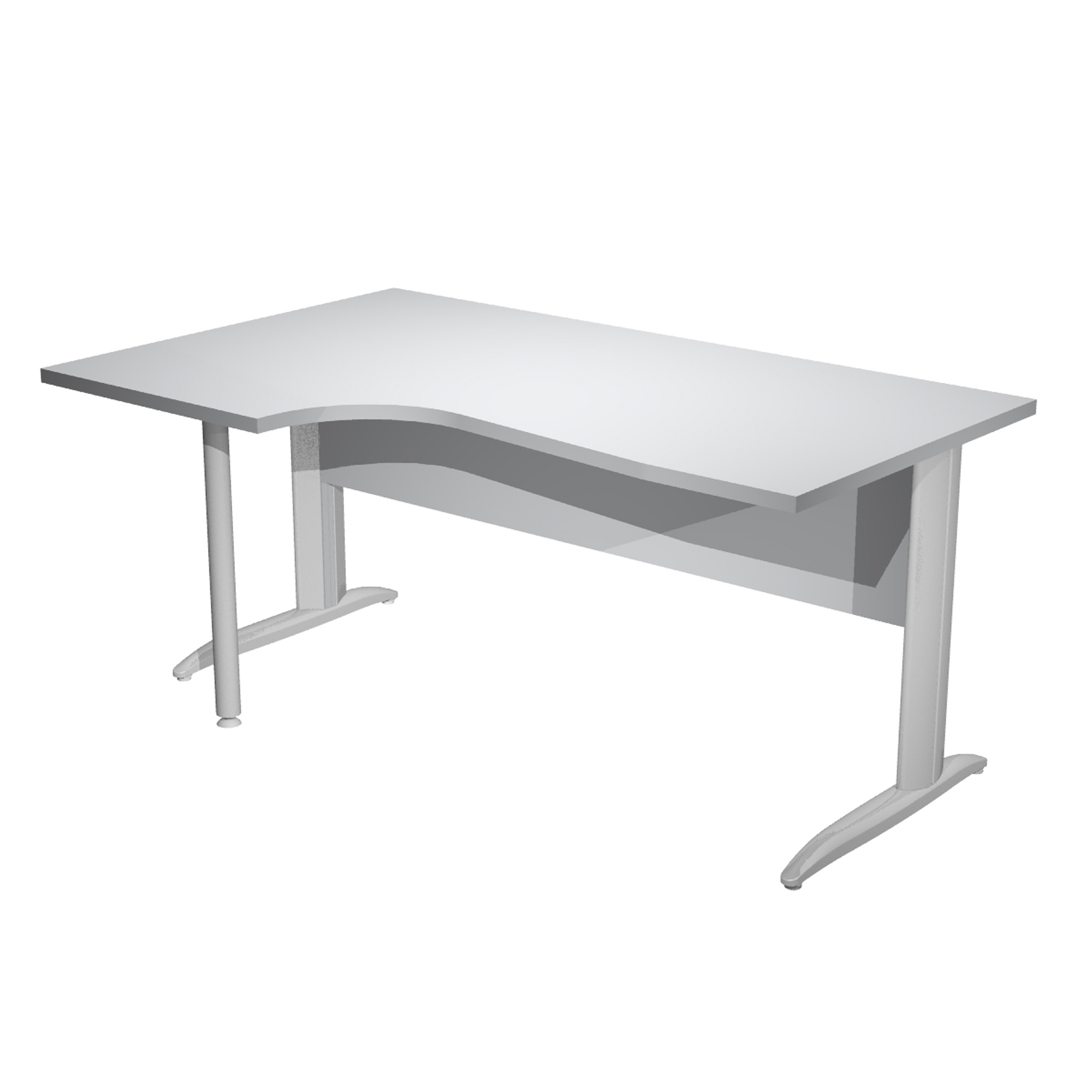 Scrivania Compact Sinistro Easy - 160 x 60/80/100 cm - Grigio/grigio cromato