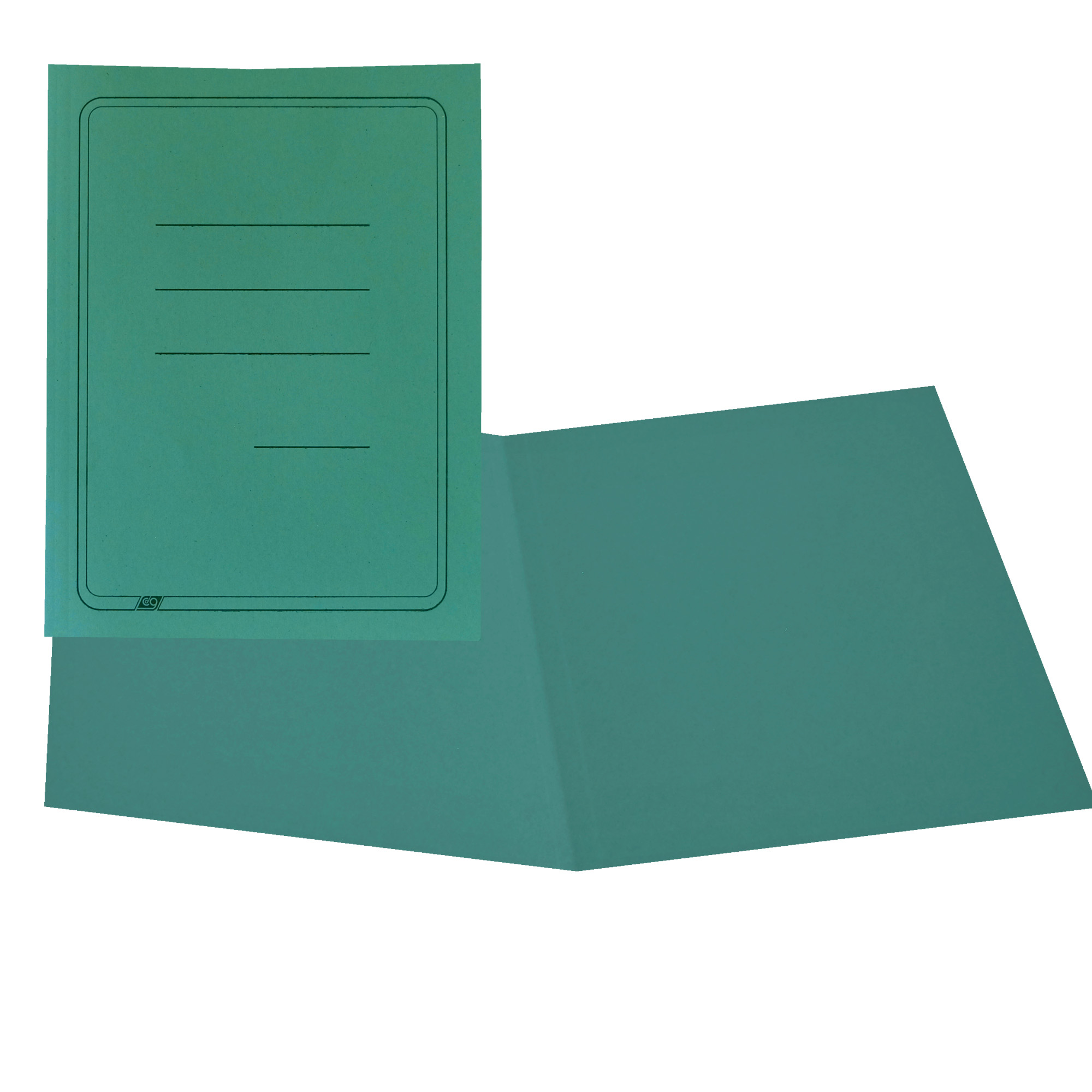 Cartellina semplice con stampa - 145 gr - 25 x 34 cm - verde - cartoncino manilla - Cartotecnica del Garda - conf. 100 pezzi