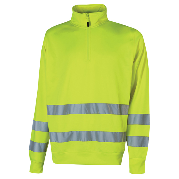 Felpa alta visibilità Felis - mezza zip - taglia L - giallo fluo - U-Power