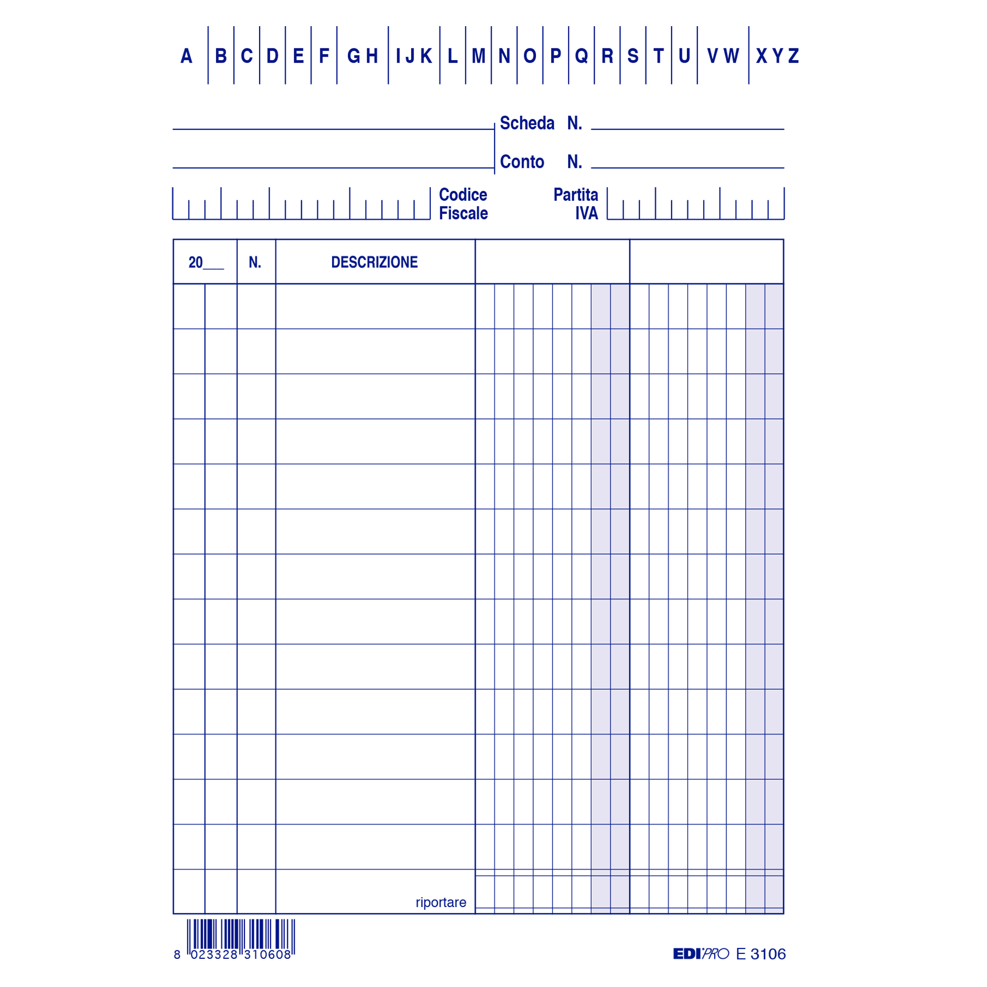 Schede - 2 colonne - 15 x 10,5 cm verticale - Edipro - conf. 100 pezzi