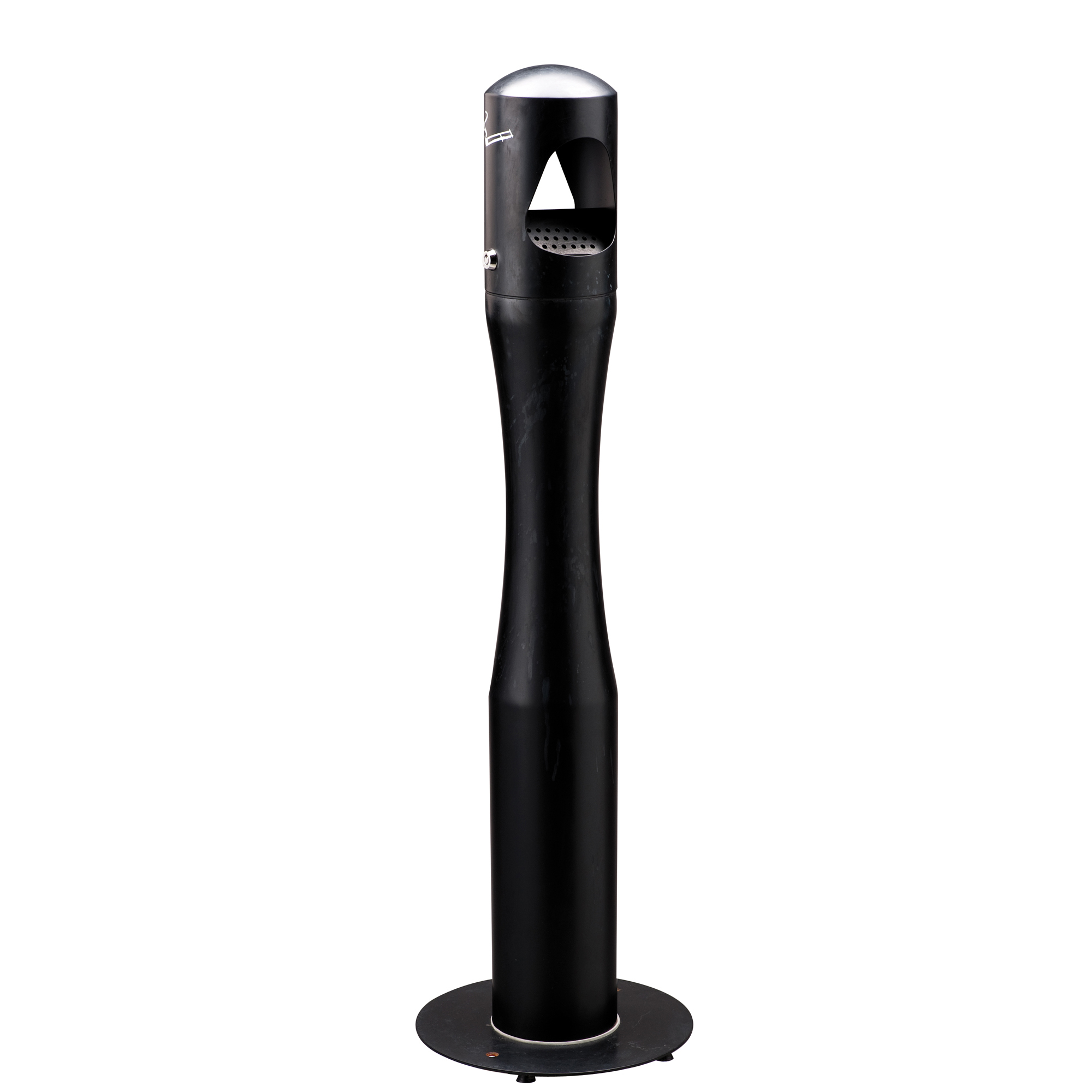 Posacenere da terra - a colonna - diametro 13 cm - H 101 cm - base 29 cm - inox nero - Medial