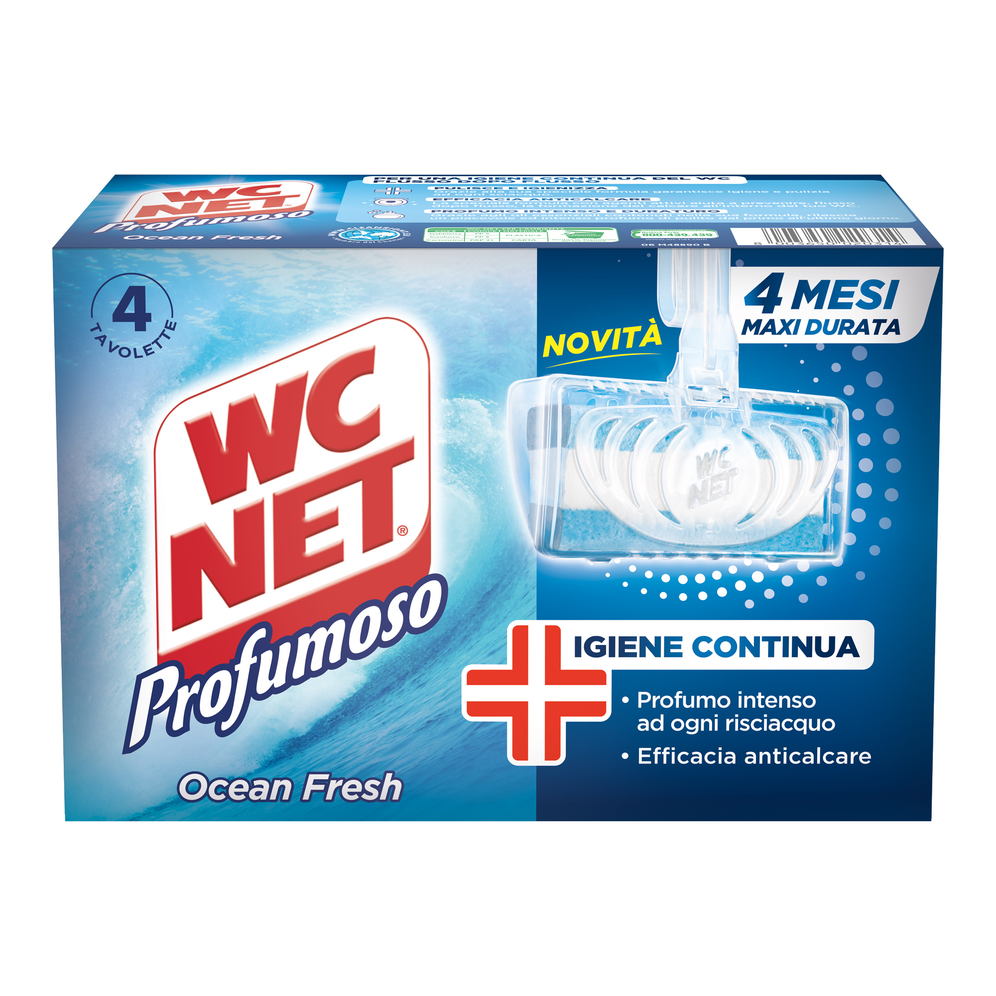 Tavoletta Profumoso Ocean Fresh - WC Net - 4 gabbiette da 34 gr
