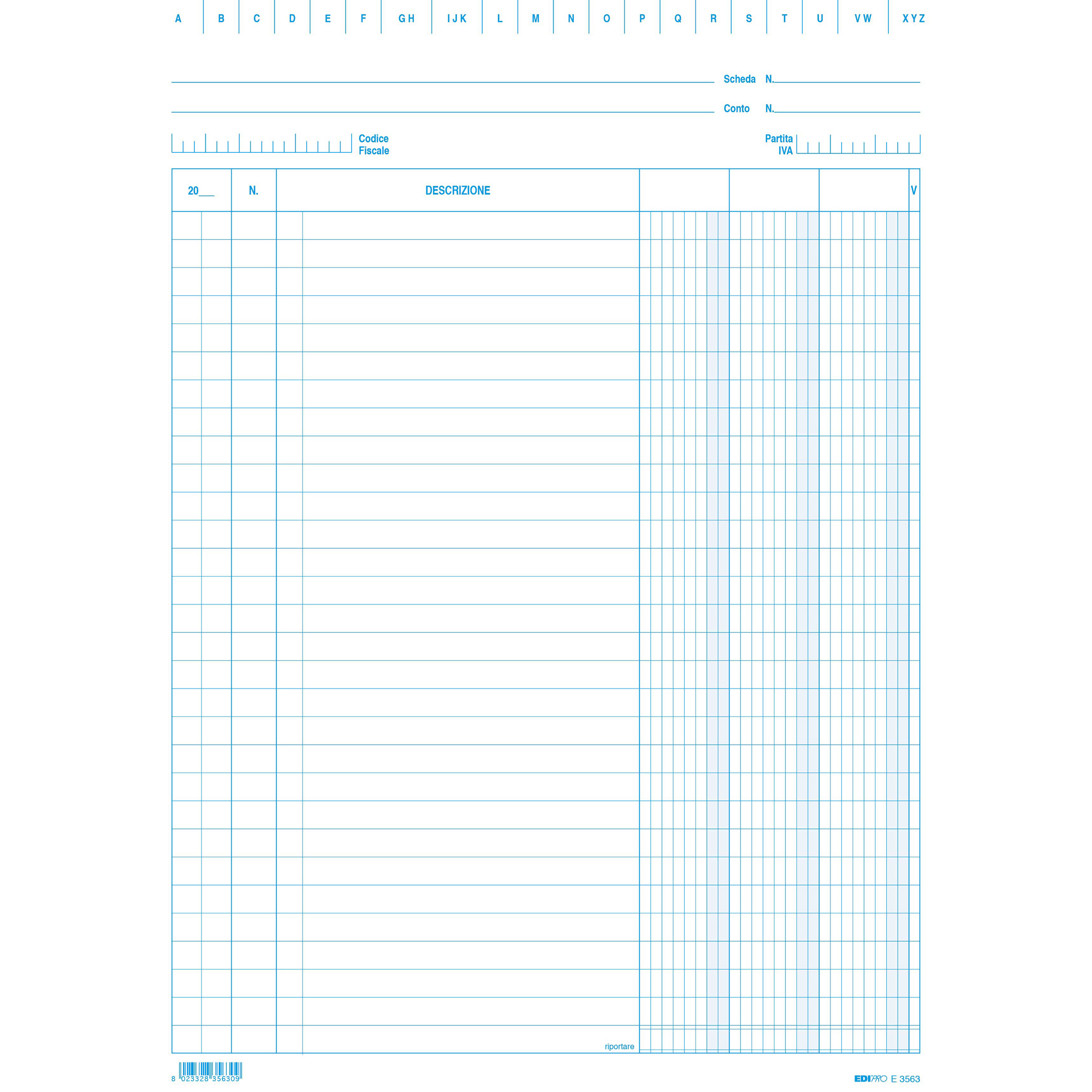 Schede - 2 colonne - 21 x 15 cm verticale - Edipro - conf. 100 pezzi