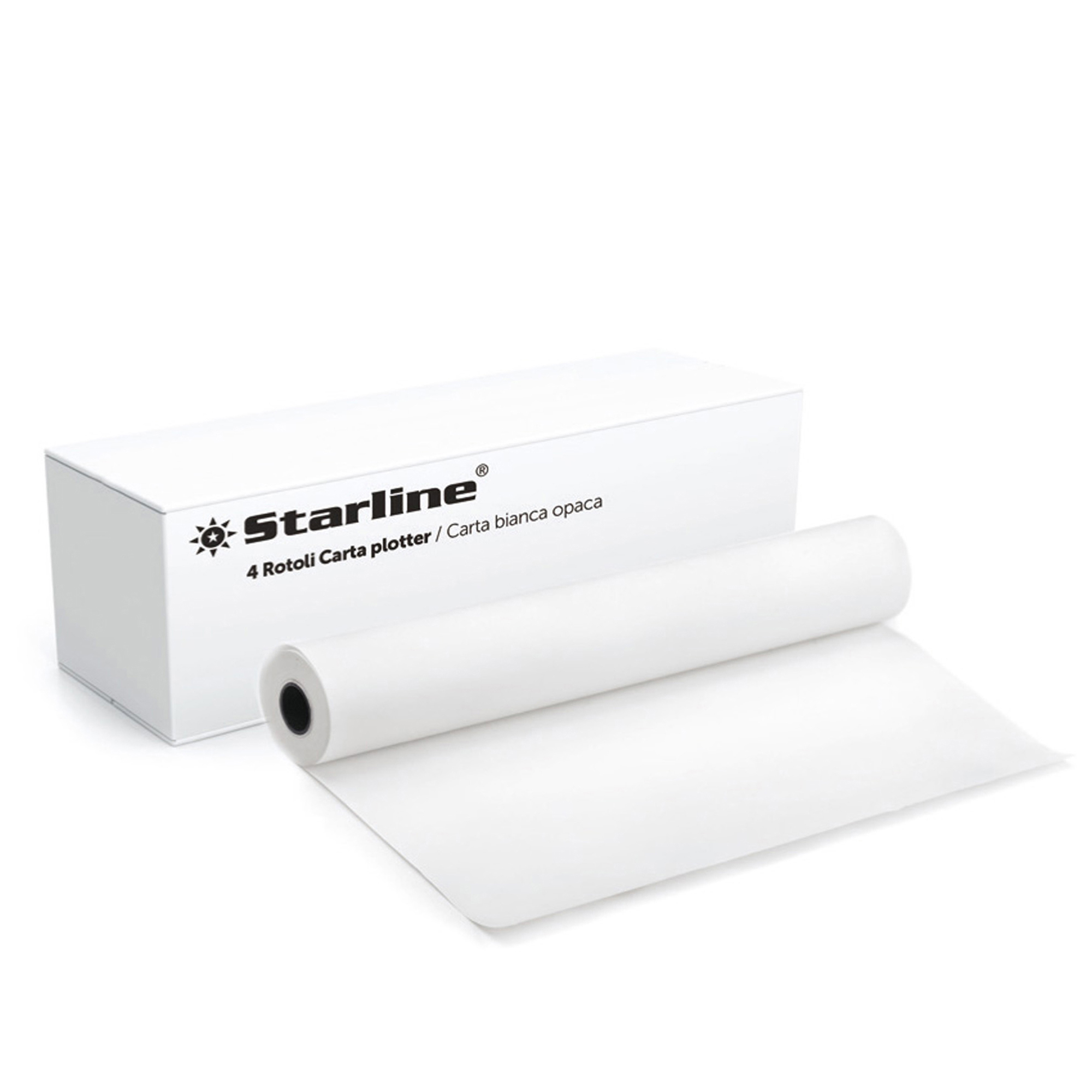 Carta plotter - 625 mm x 50 mt - 90 gr - inkjet - opaca - bianco - Starline