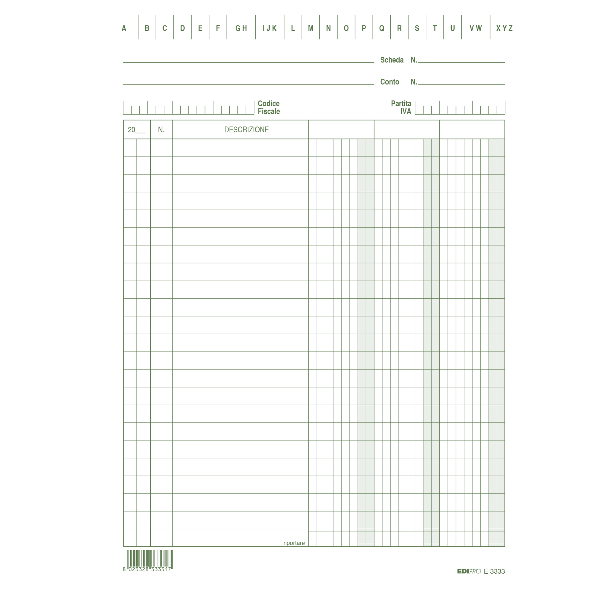 Schede - 3 colonne - 21 x 15 cm verticale - Edipro - conf. 100 pezzi