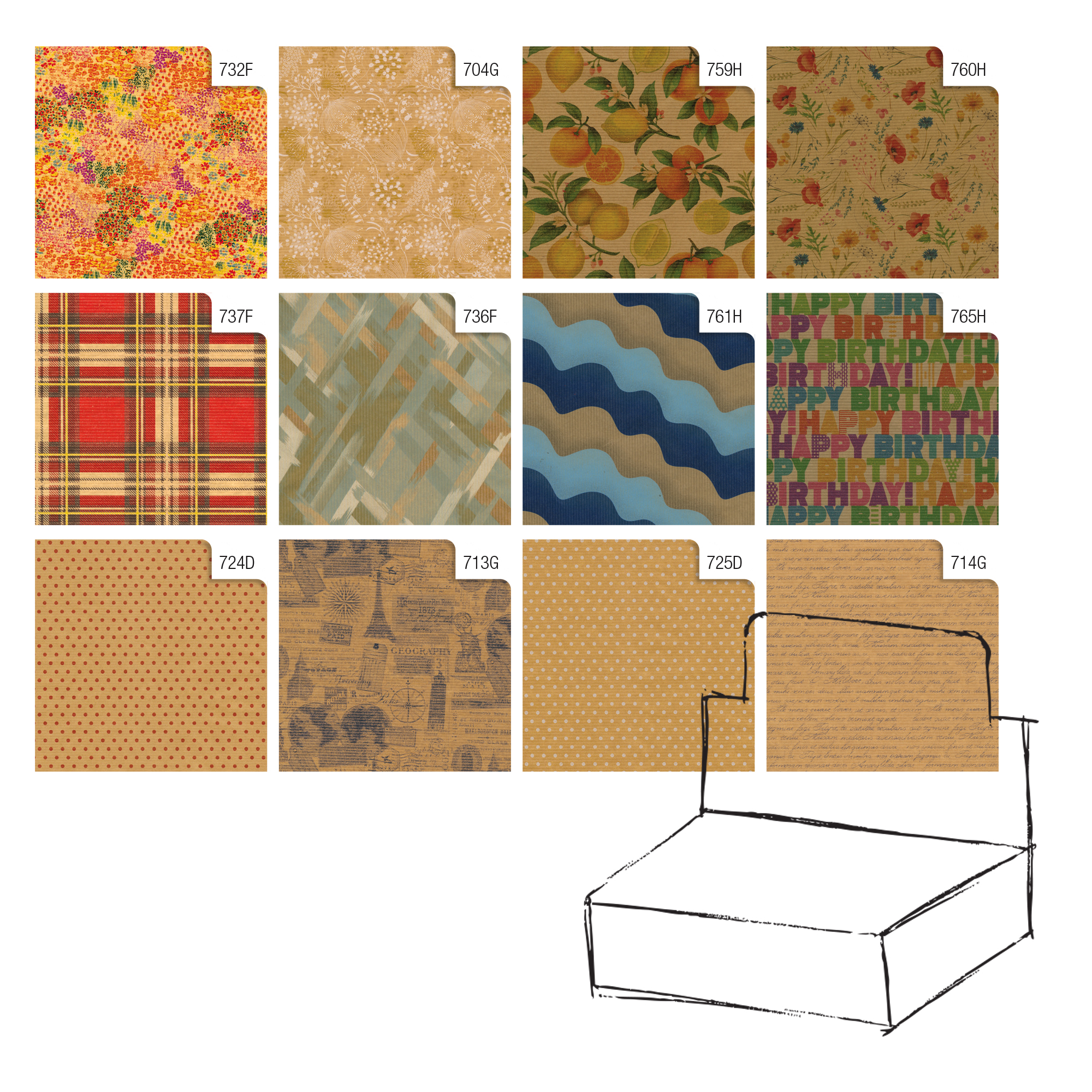 Carta regalo - kraft - Natura - 70 x 100 cm - Rex Sadoch - scatola 100 fogli