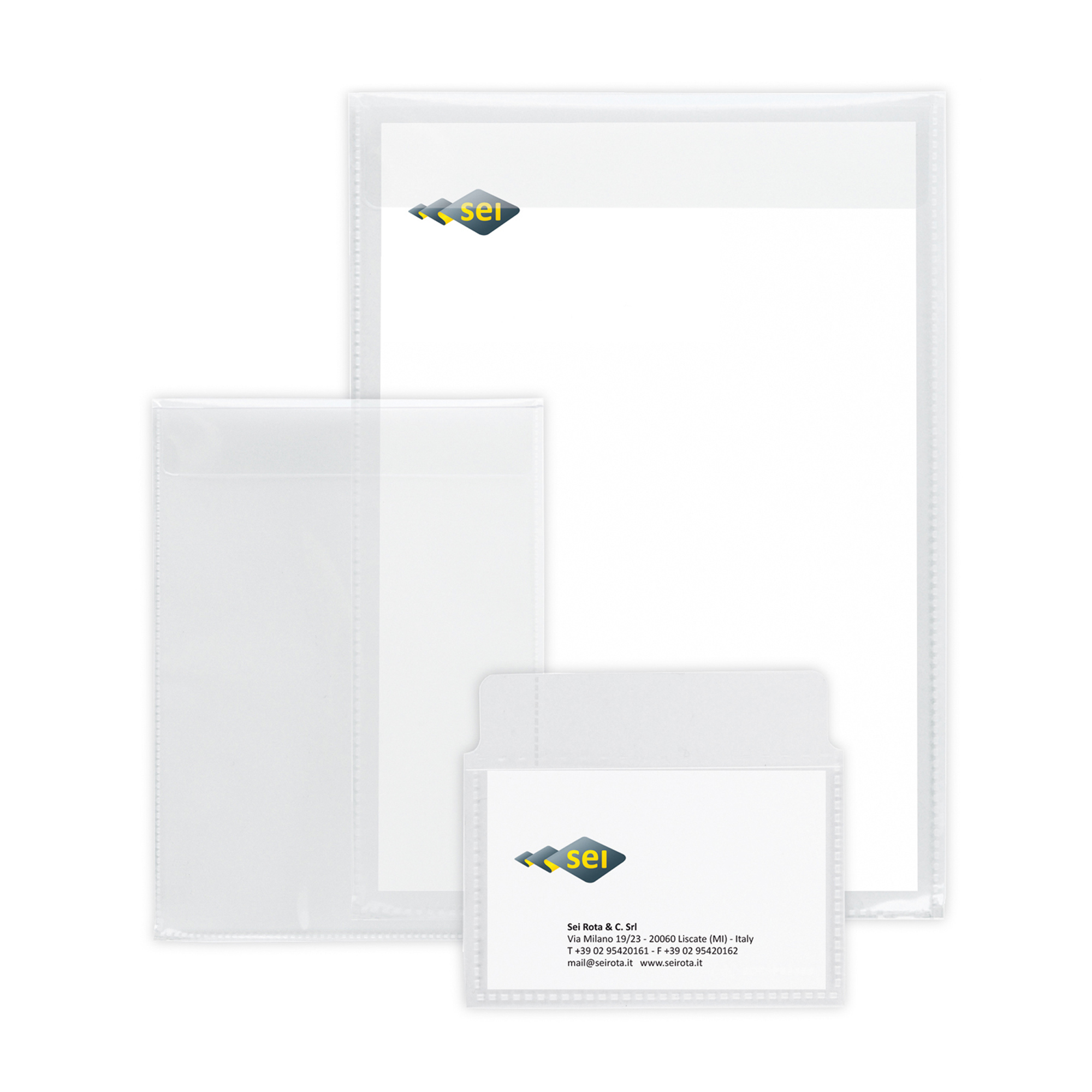 Buste con patella Soft P - PPL - 18 x 24 cm - liscio - trasparente - Sei Rota - conf. 25 pezzi