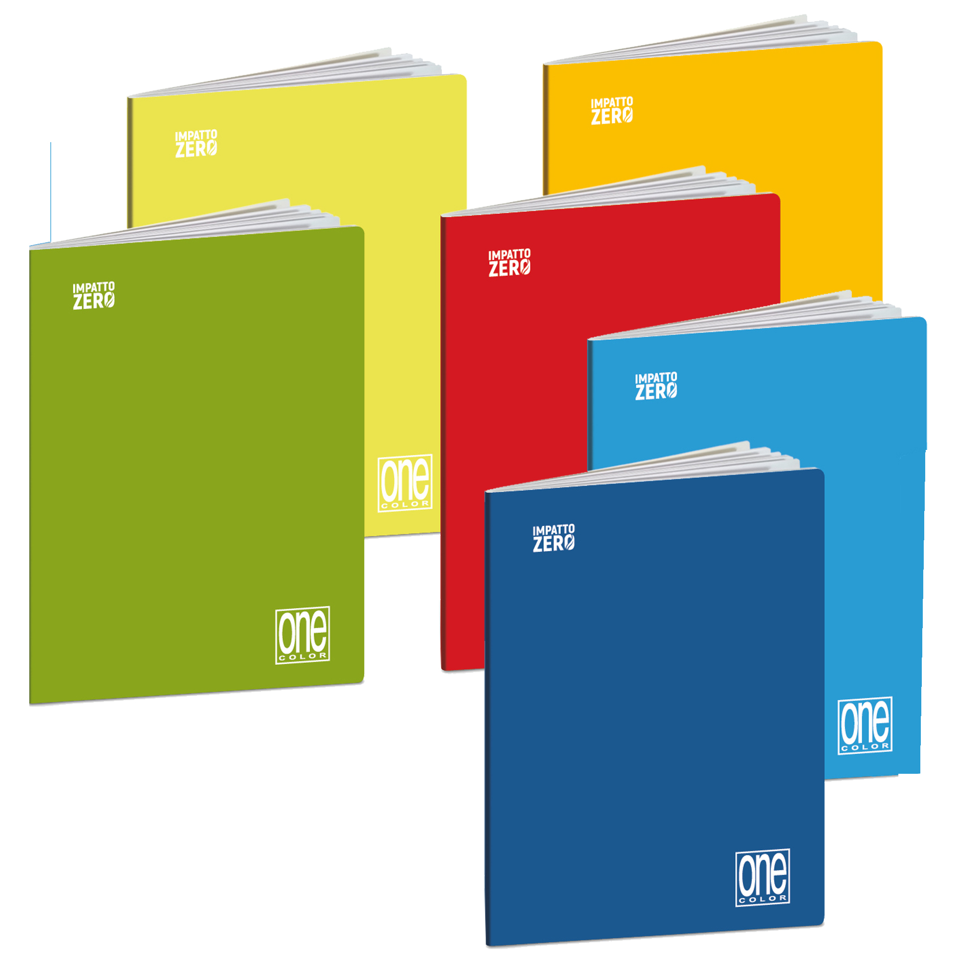 Maxiquaderno One Color Impatto Zero - A4 - 5 mm c/margine - 20 +1 fg - 80 gr - Blasetti - expo 12 pezzi + 6 scatoline foglietti