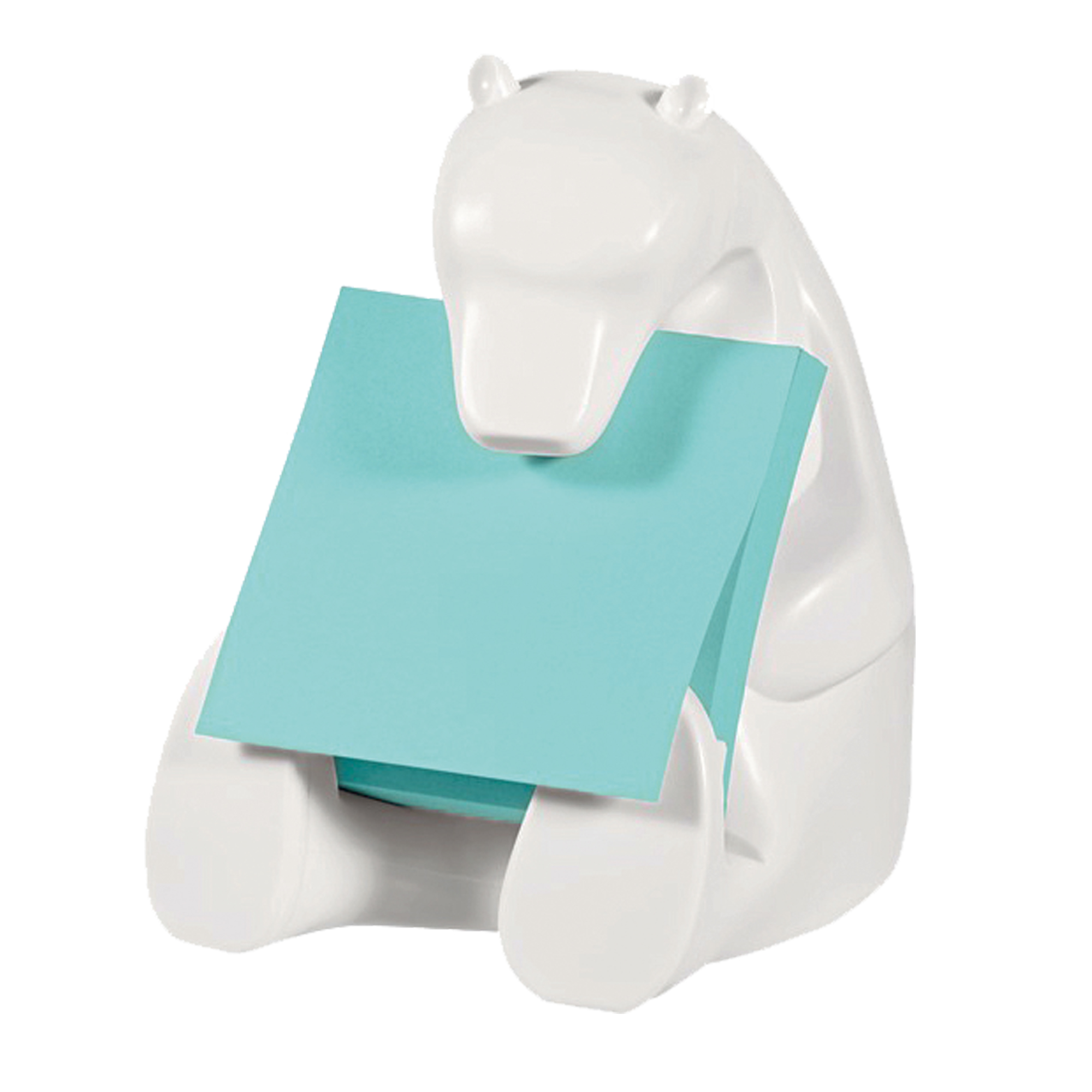 Dispenser orso bianco + ricarica Post-it Super Sticky Z Notes azzurro - BEAR-330 - 76 x 76 mm - 90 fogli - Post-it