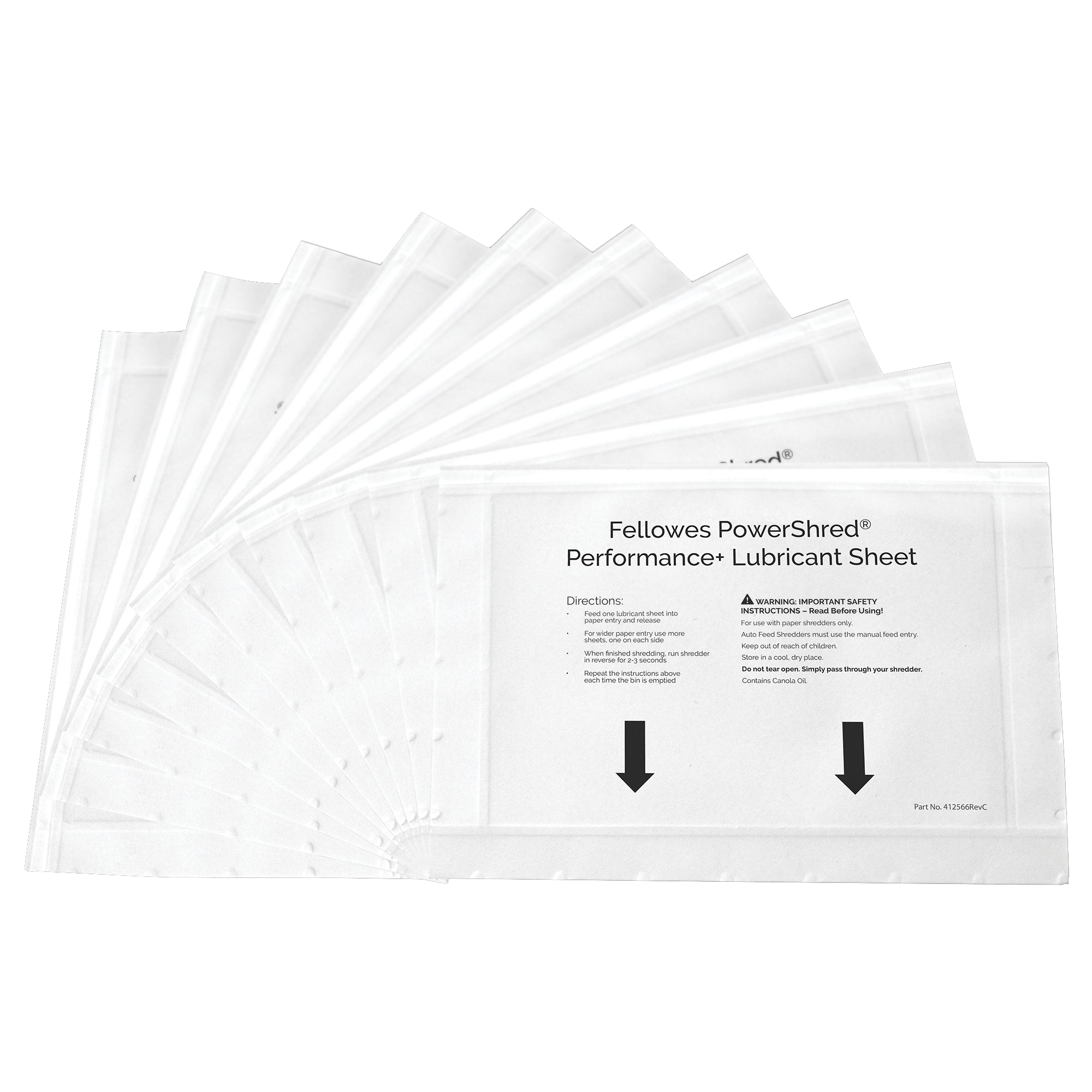 Foglio lubrificante Performance - per distruggidocumenti - Fellowes - conf. 10 pezzi