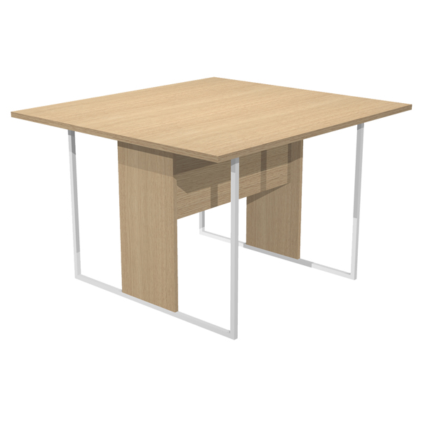 Tavolo riunione Essence - 120 x 110 cm - Rovere - Gamba bianca