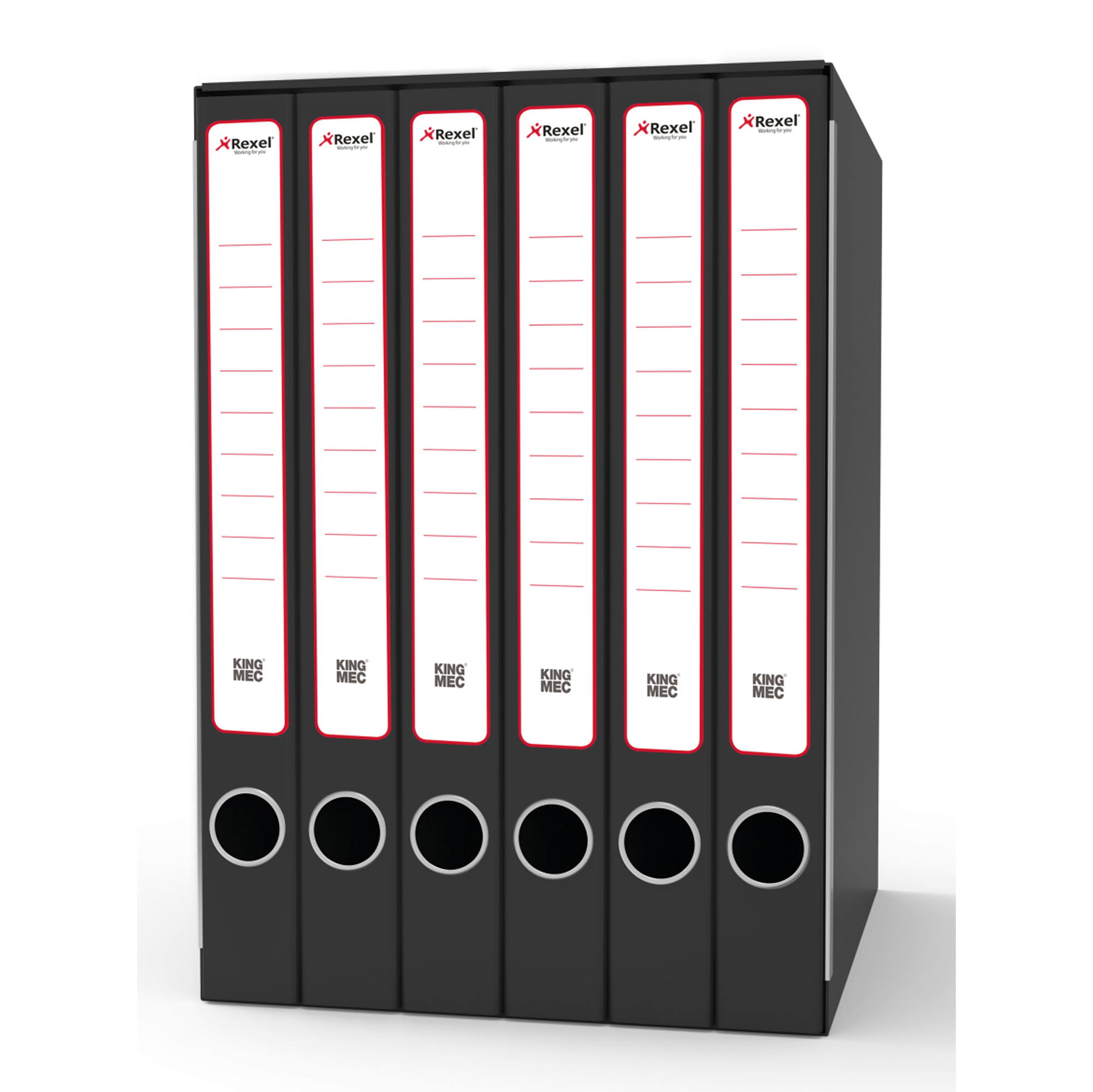 Gruppo registratori Sestetto - 23 x 33 cm - con 6 cartelle 3 lembi - dorso 23 cm - grigio - Rexel