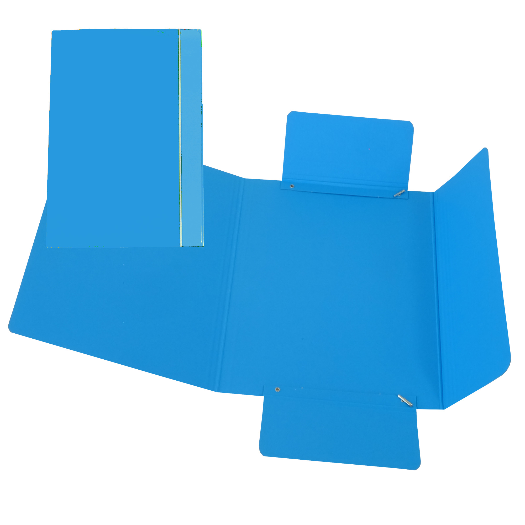 Cartella 3 lembi con elastico - A5 - dorso variabile - cartone plastificato - azzurro - Cartotecnica del Garda