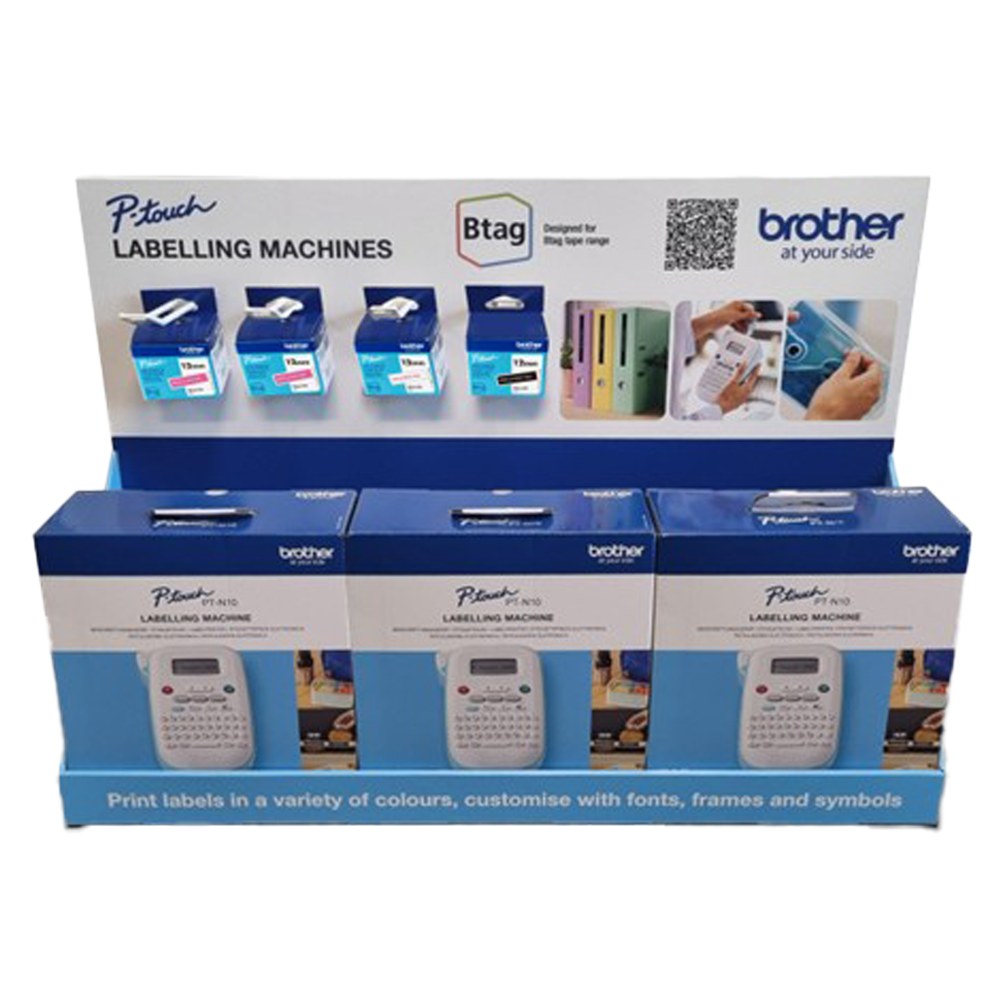 Brother - Bundle - 6 PTN10 - 9 BTAG231 - 3 BTAG131 - BTAG335 - Espositore