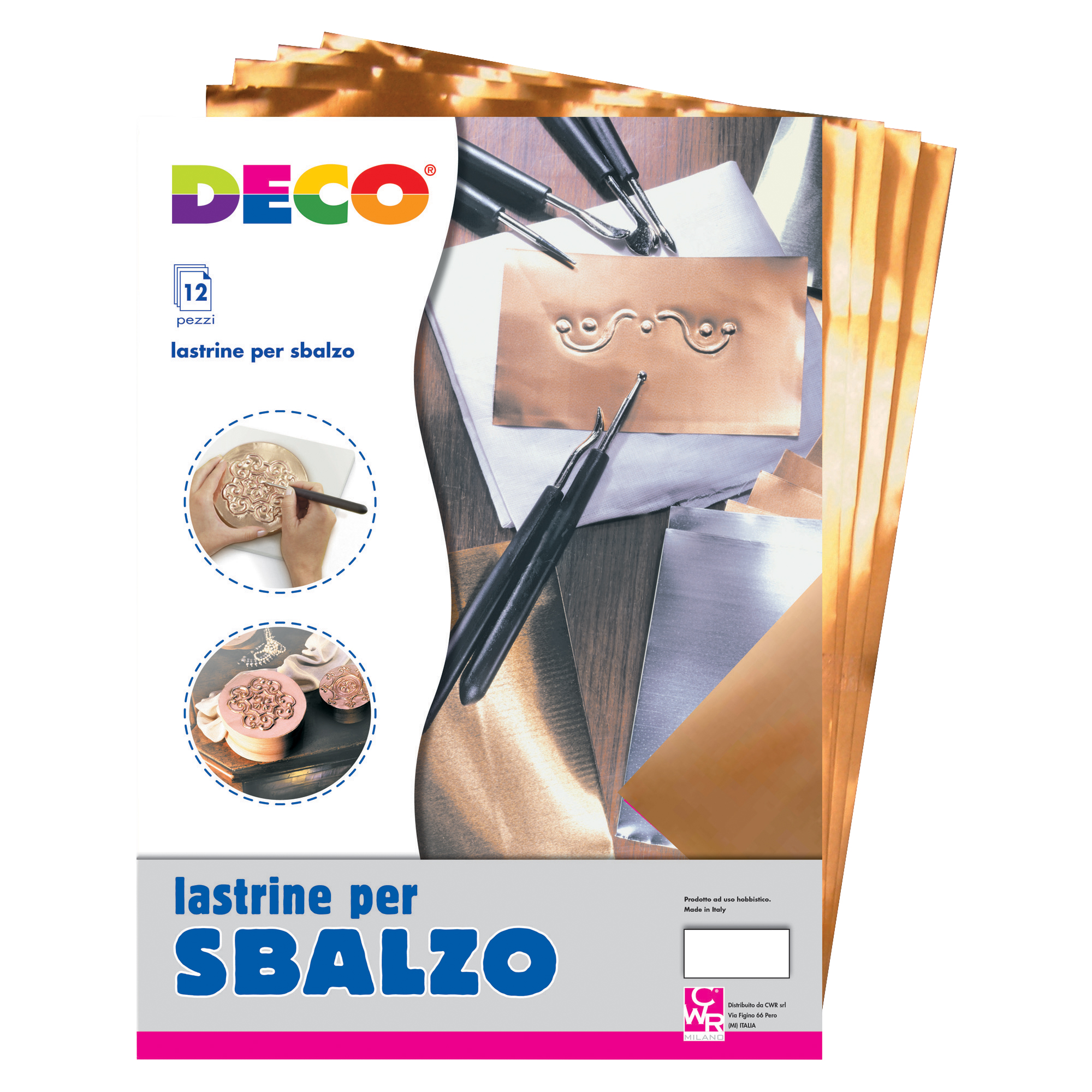 Lastre alluminio/rame - 20 x 30 cm - Deco - conf.12 pezzi