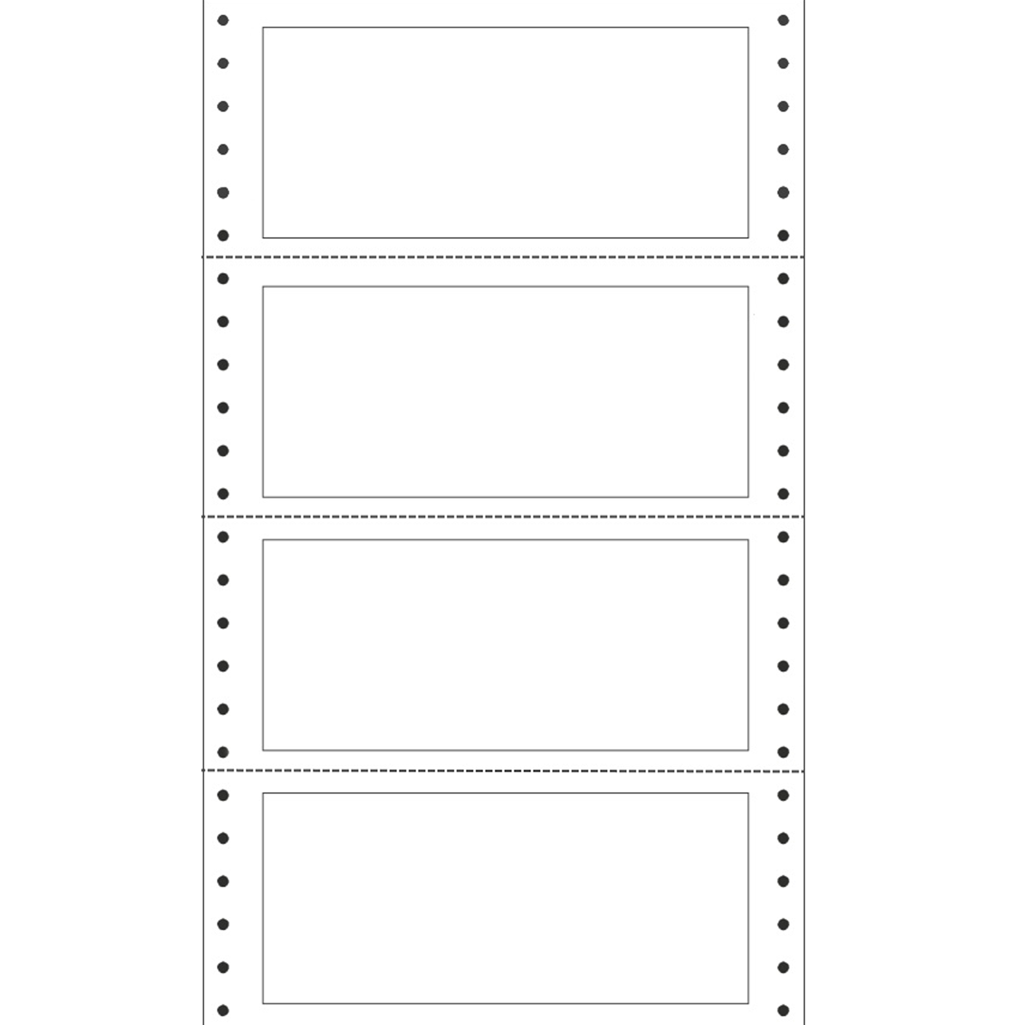 Etichette adesive a modulo continuo TT951 - in carta - corsia singola - permanenti - 140 x 60 mm - 4 et/fg - 100 fogli - bianco - Markin