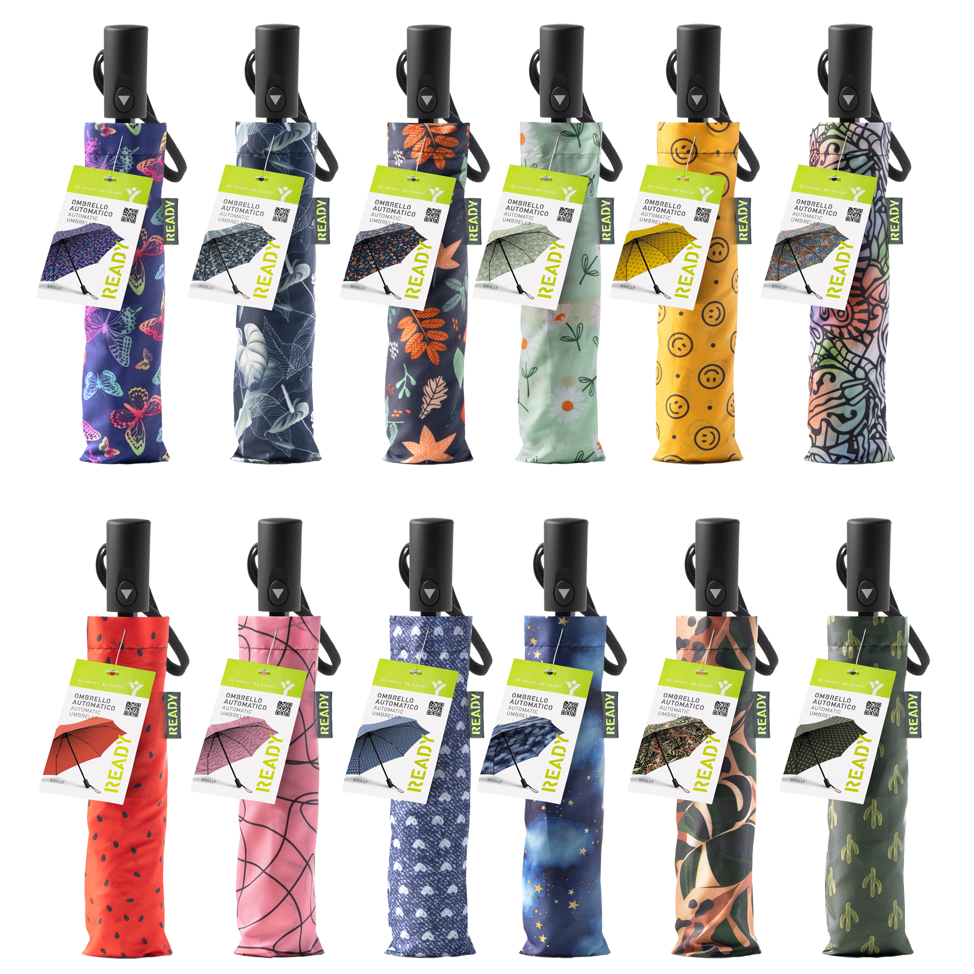 Ombrello Ready - diametro 97 cm - fantasie assortite - In Tempo