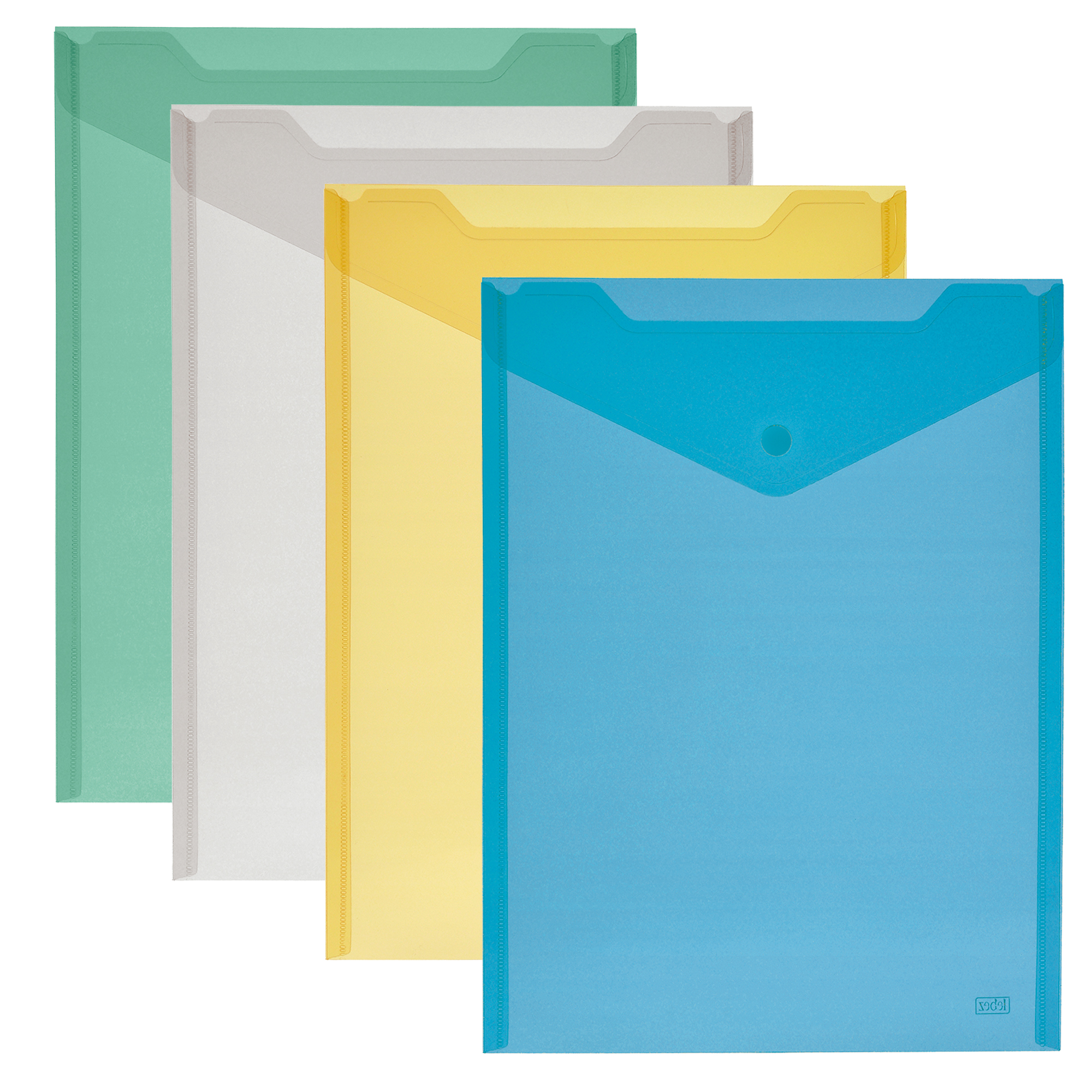 Busta con bottone - A5 verticale - PP - colori assortiti - Lebez