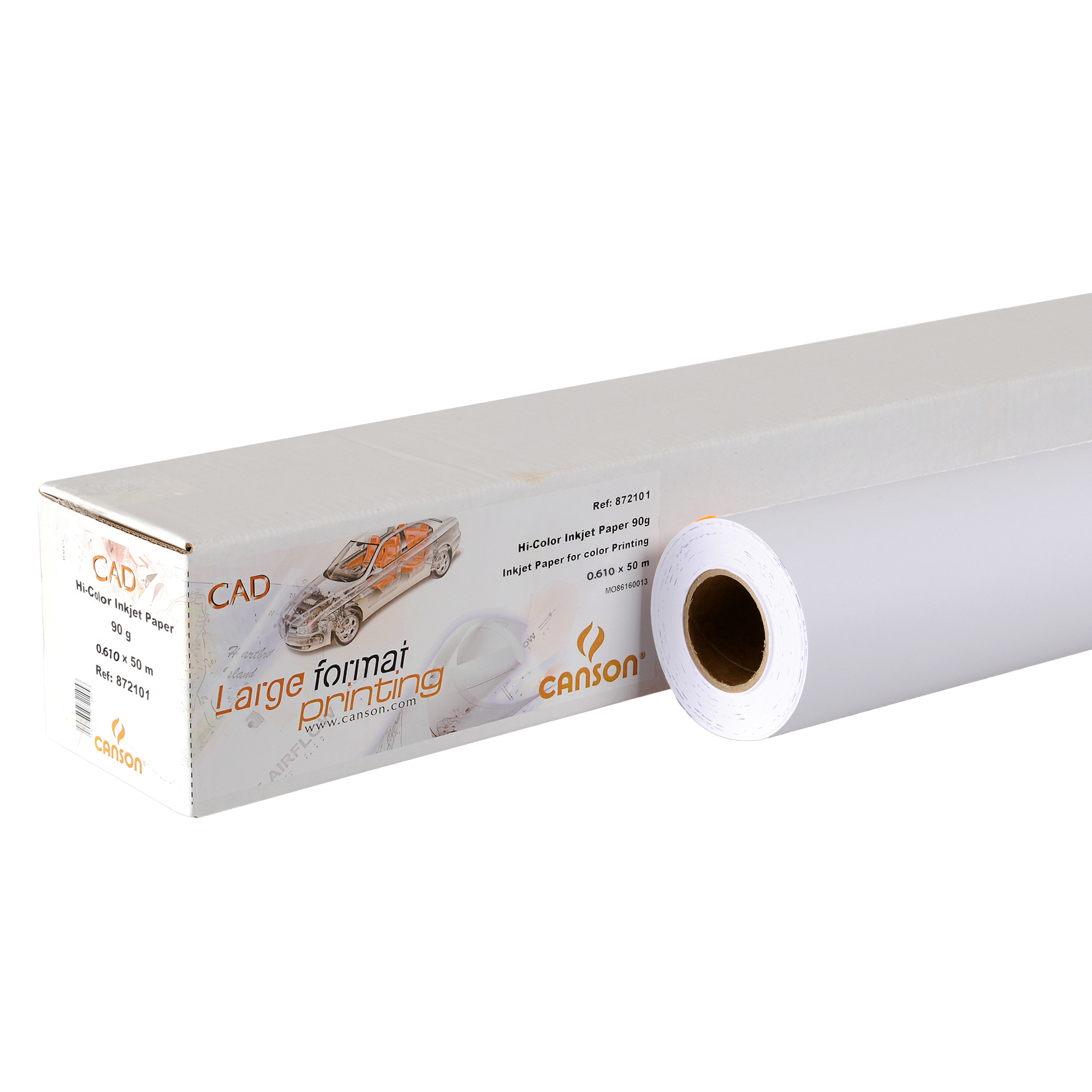 Carta plotter - 610 mm (24") x 50 mt - 90 gr - inkjet - opaca - bianco - Canson