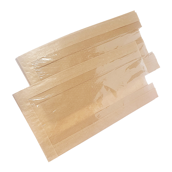Sacchetto per alimenti - con finestra - 14 x 24 cm - carta kraft - avana - Viva - conf. 1000 pz