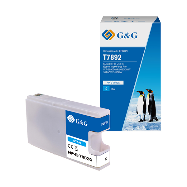 G&G - Cartuccia ink Compatibile per Epson workforce pro wf-5690dwf/ wf-5620dwf - Ciano