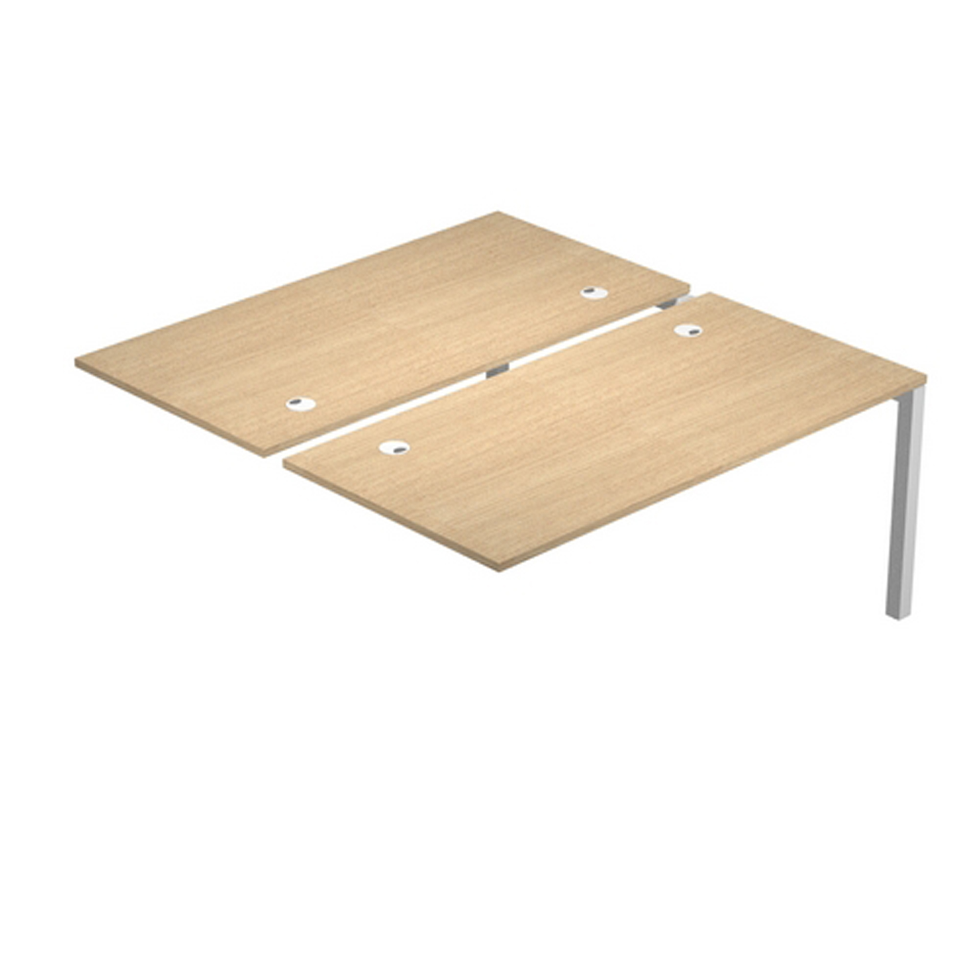 Postazione doppia aggiuntiva per scrivanie Agorà - 140 x 168 x 72,5 cm - rovere